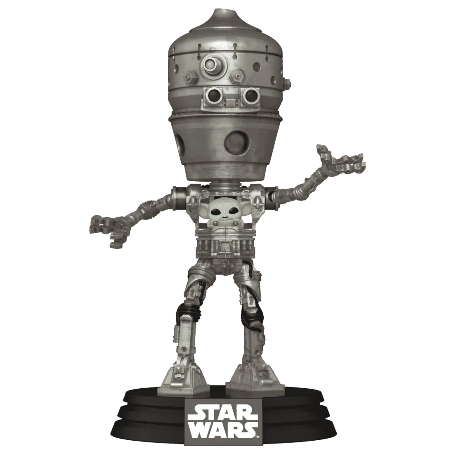 Star Wars: The Mandalorian Funko POP! Deluxe Figurina Vinil tip Bobblehead IG-12 cu Grogu 17 cm poza produsului