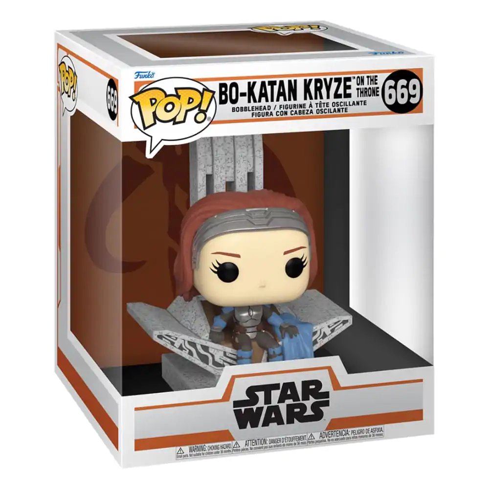 Star Wars: The Mandalorian POP! Figurina Vinyl Deluxe Bo Katan w/Throne 9 cm poza produsului