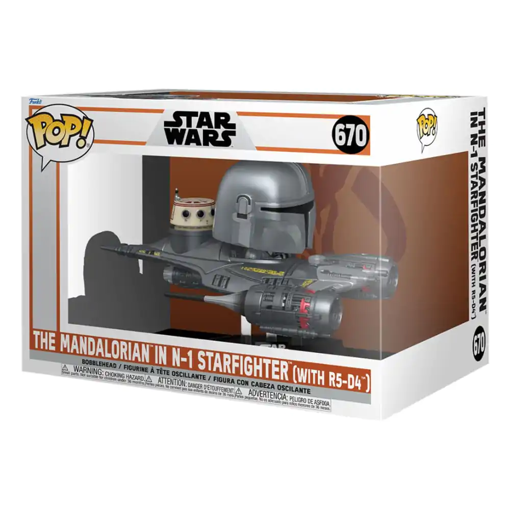 Star Wars: The Mandalorian POP! Rides Figurina Vinyl Mandalorian in N1 Starfighter 15 cm poza produsului