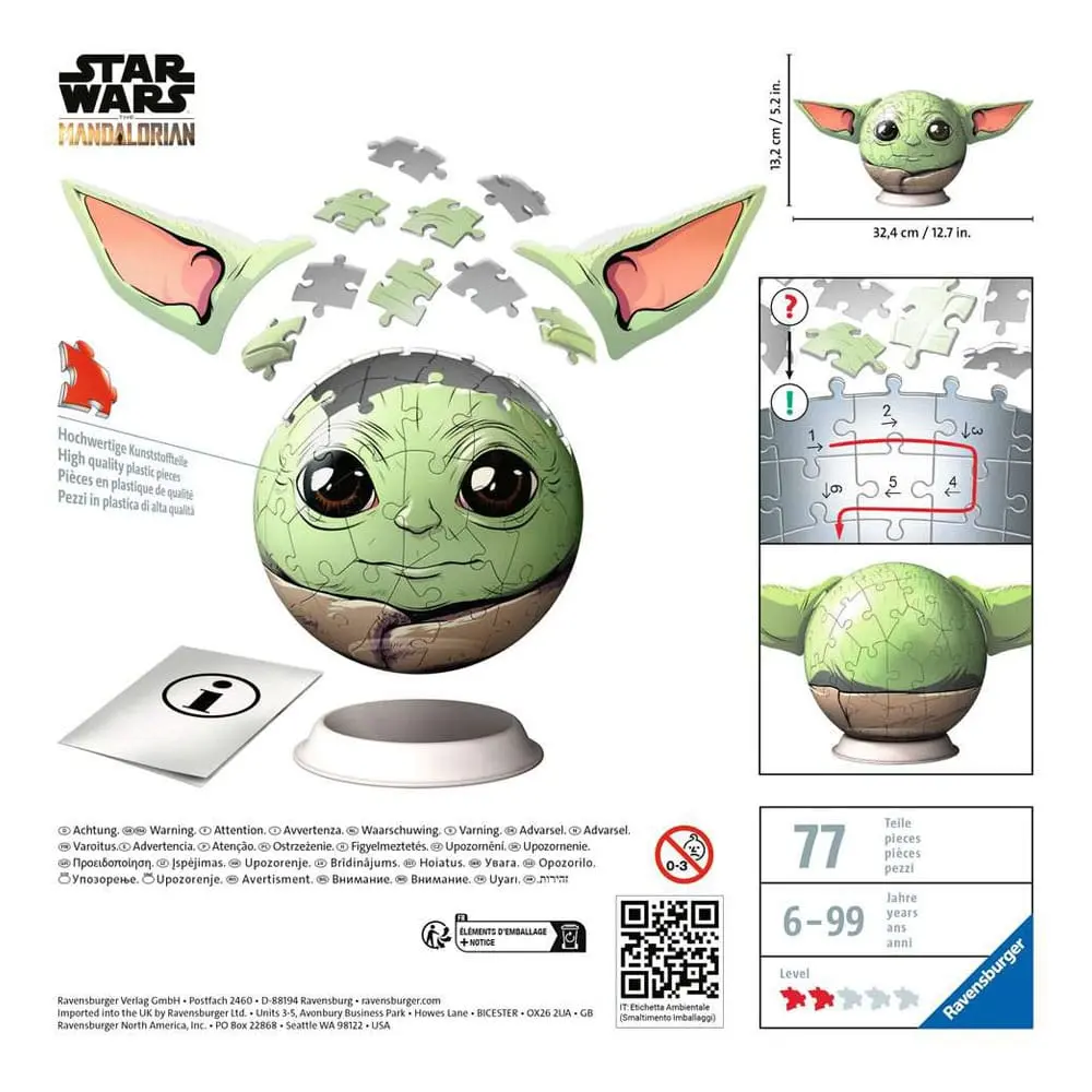 Star Wars: The Mandalorian 3D Puzzle Grogu (72 piese) poza produsului