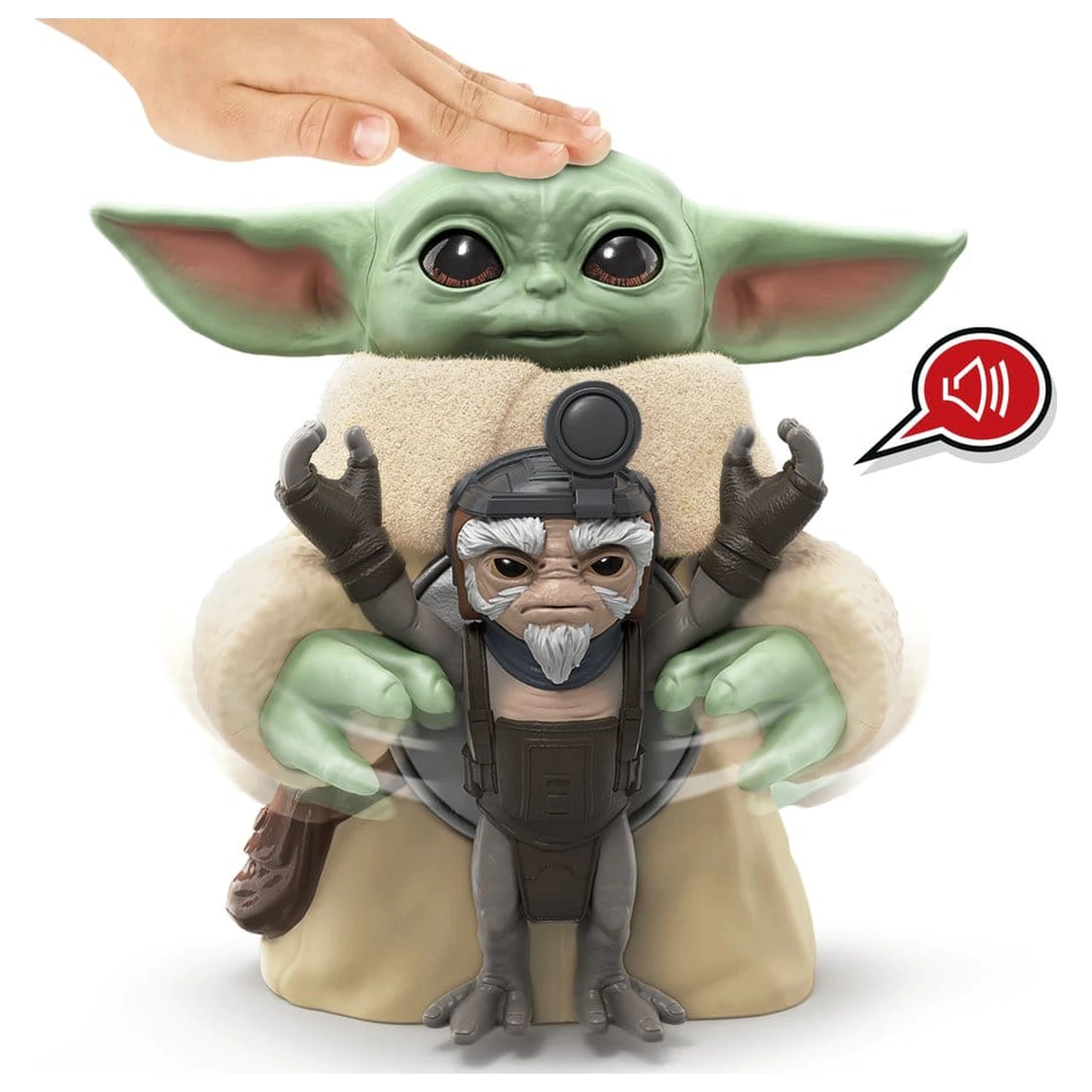 Star Wars: The Mandalorian & Grogu Figurina electronica de actiune Huggin' Grogu & Anzellan 17 cm poza produsului