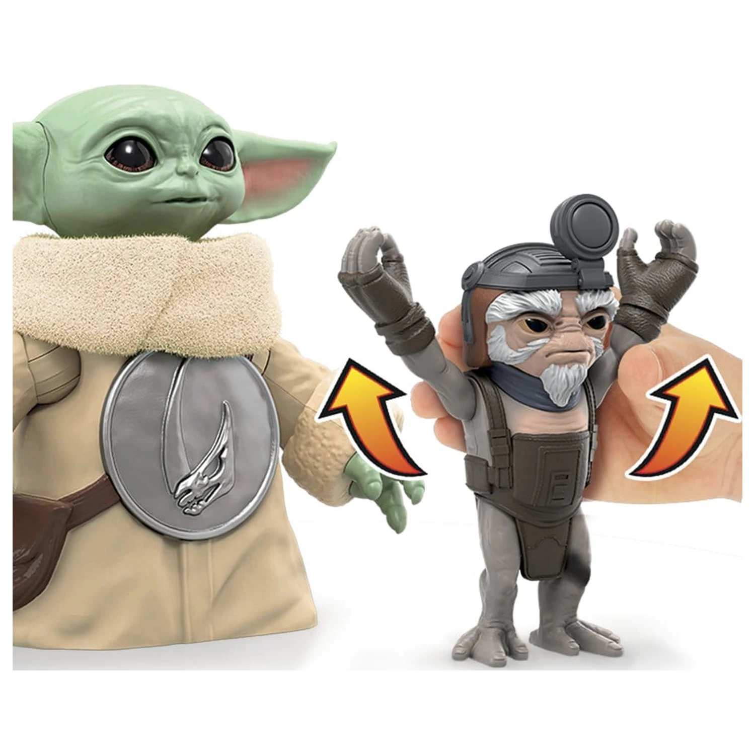 Star Wars: The Mandalorian & Grogu Figurina electronica de actiune Huggin' Grogu & Anzellan 17 cm poza produsului