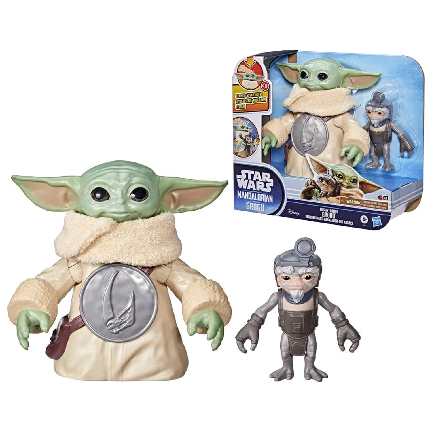 Star Wars: The Mandalorian & Grogu Figurina electronica de actiune Huggin' Grogu & Anzellan 17 cm poza produsului