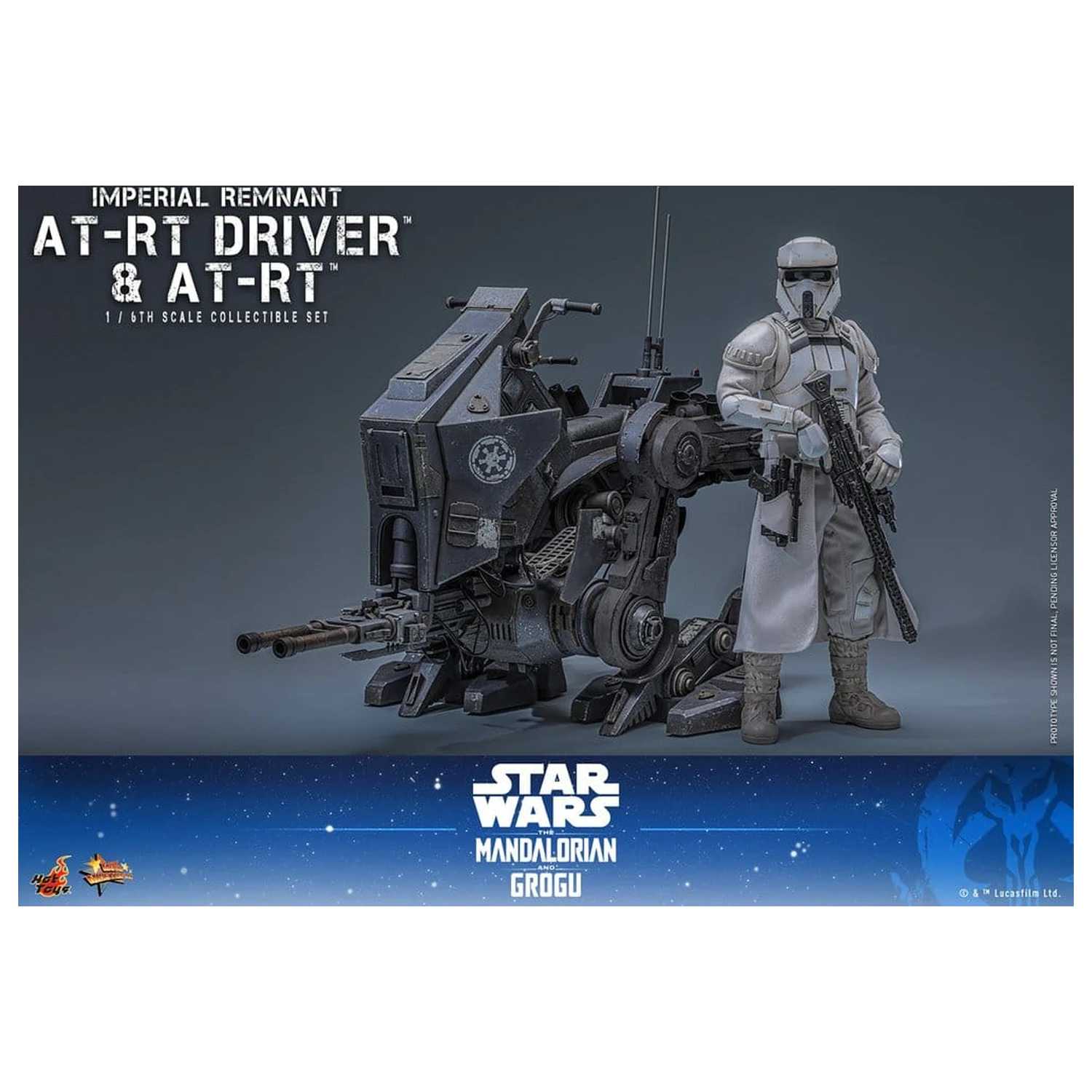 Star Wars: The Mandalorian & Grogu Movie Masterpiece set figurina de acțiune 1/6 Imperial Remnant AT-RT Driver & AT-RT 60 cm poza produsului