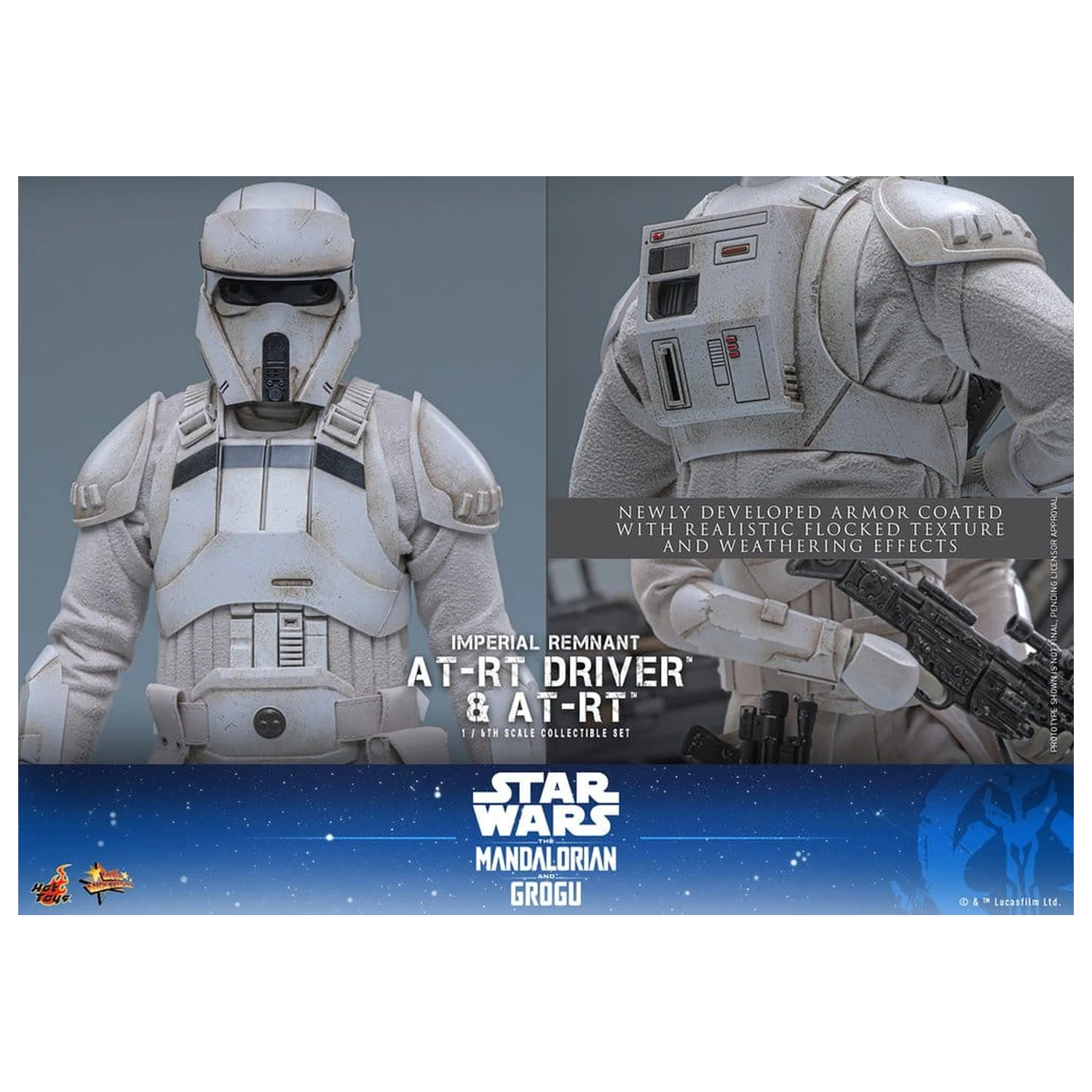 Star Wars: The Mandalorian & Grogu Movie Masterpiece set figurina de acțiune 1/6 Imperial Remnant AT-RT Driver & AT-RT 60 cm poza produsului