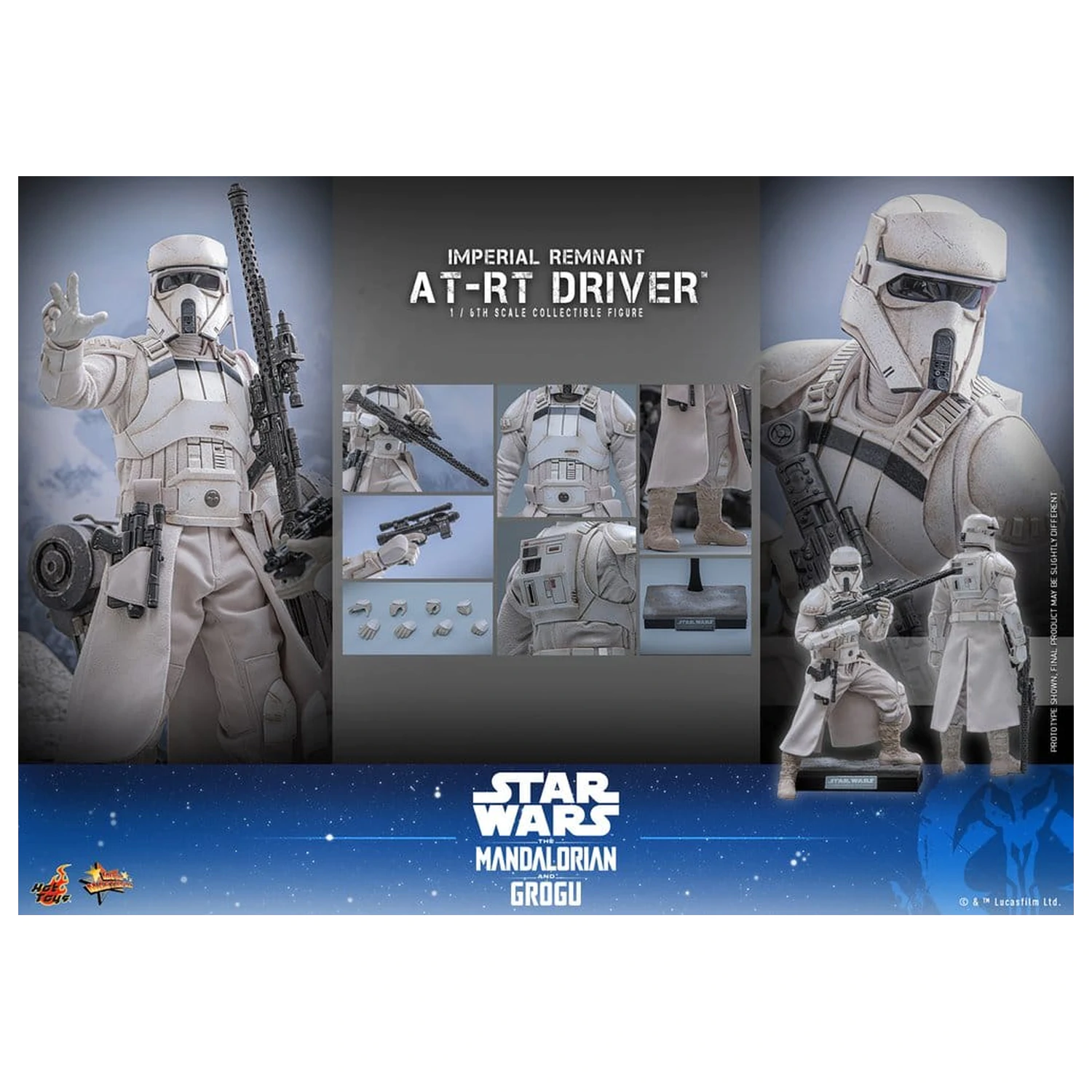 Star Wars: The Mandalorian & Grogu Movie Masterpiece set figurina de acțiune 1/6 Imperial Remnant AT-RT Driver & AT-RT 60 cm poza produsului