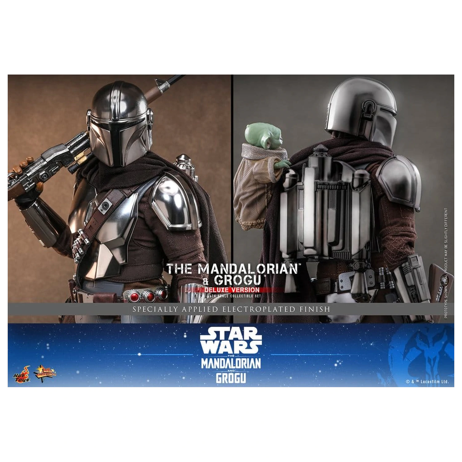 Star Wars: The Mandalorian & Grogu Movie Masterpiece Figurina de acțiune 1/6 The Mandalorian și Grogu (Deluxe Version) 31 cm poza produsului