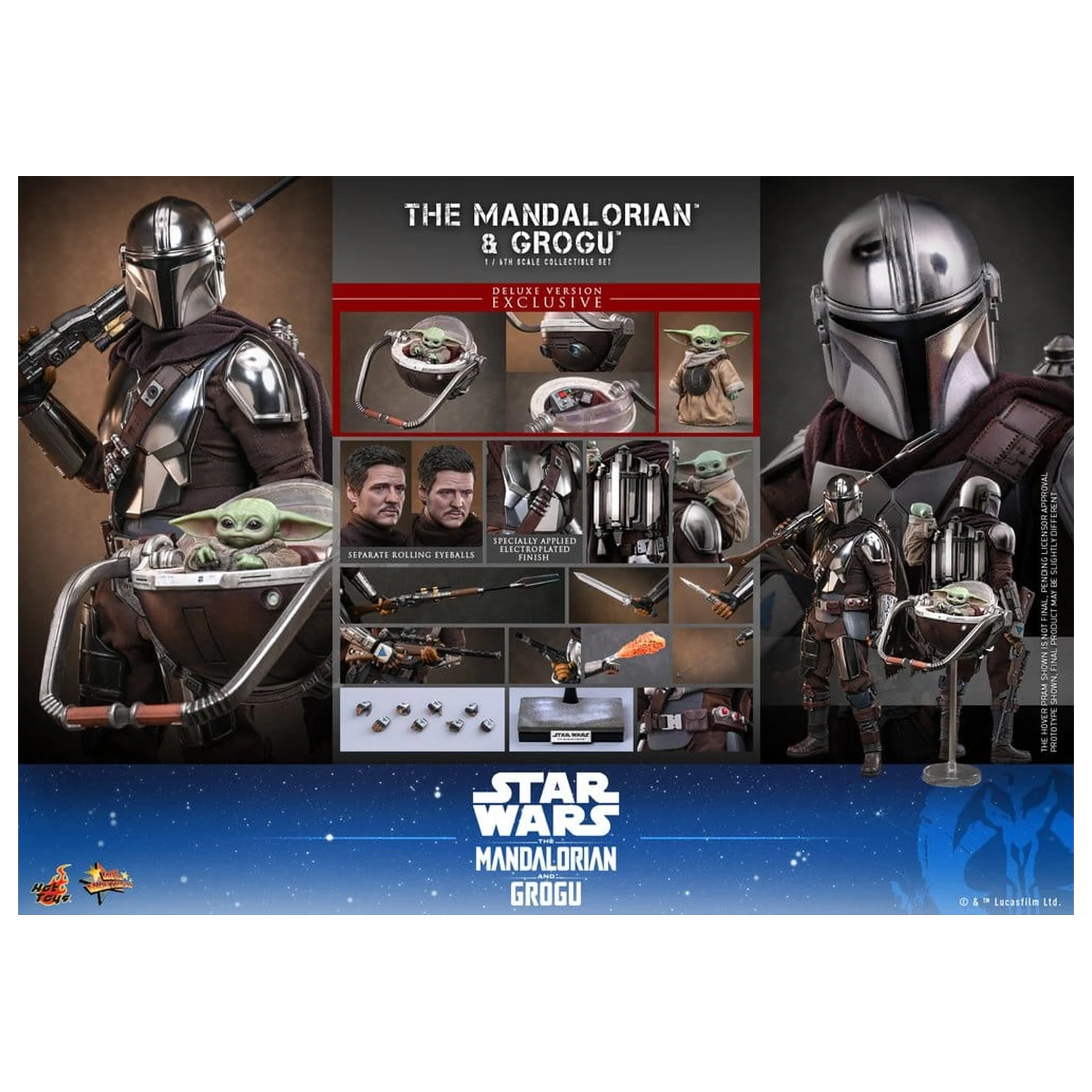 Star Wars: The Mandalorian & Grogu Movie Masterpiece Figurina de acțiune 1/6 The Mandalorian și Grogu (Deluxe Version) 31 cm poza produsului