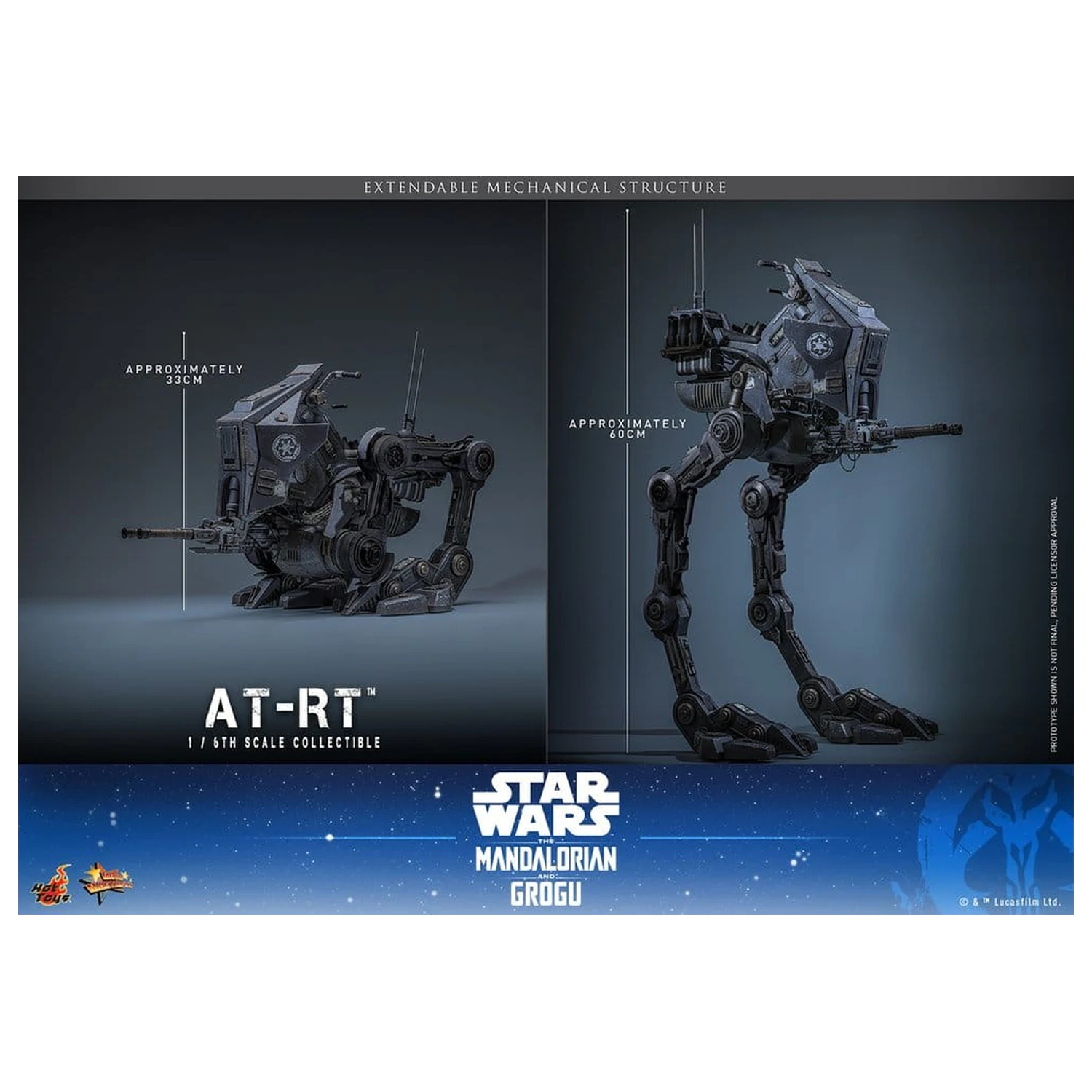 Star Wars: The Mandalorian & Grogu Movie Masterpiece Vehicul 1/6 AT-RT 60 cm poza produsului
