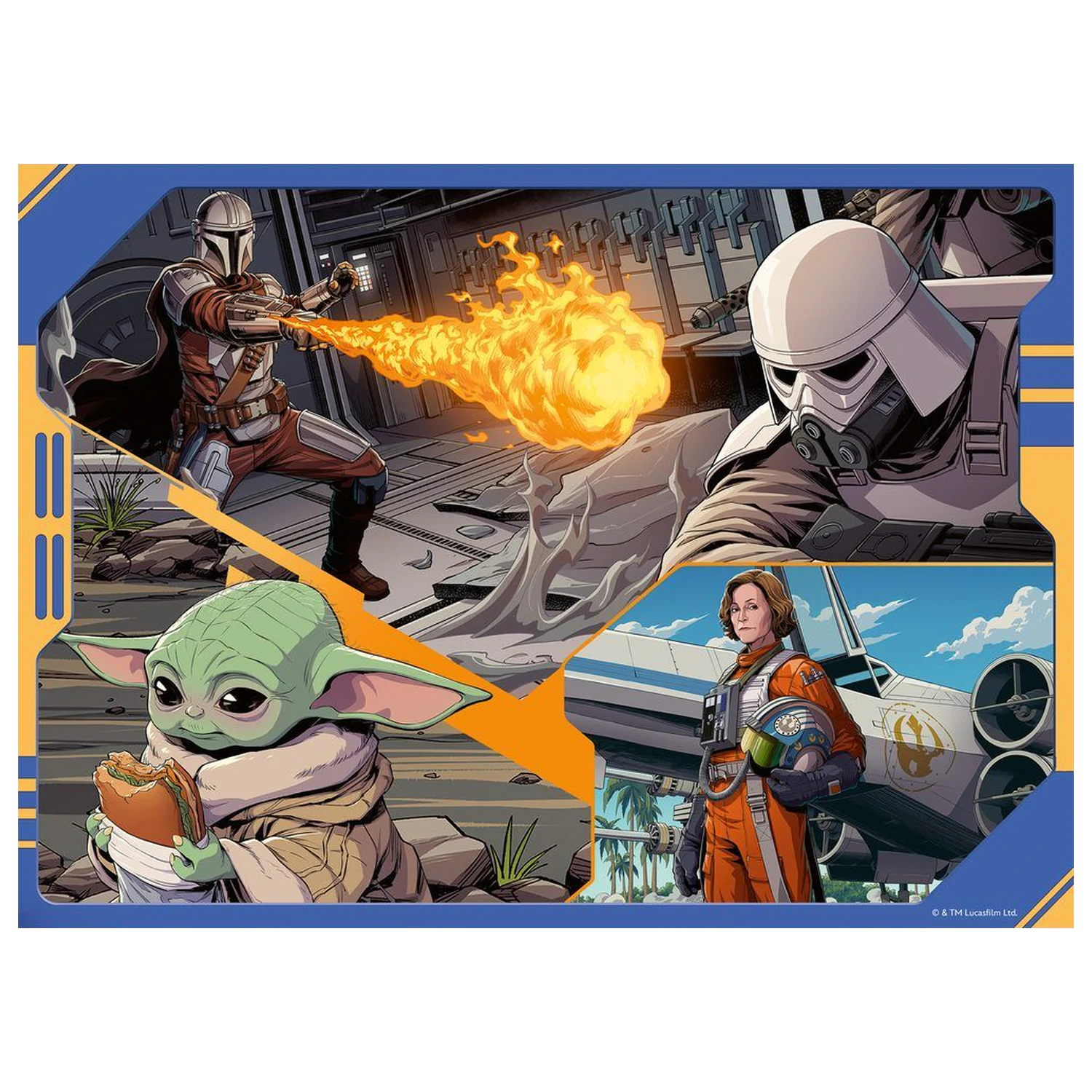 Star Wars The Mandalorian & Grogu puzzle 4x100 de piese poza produsului