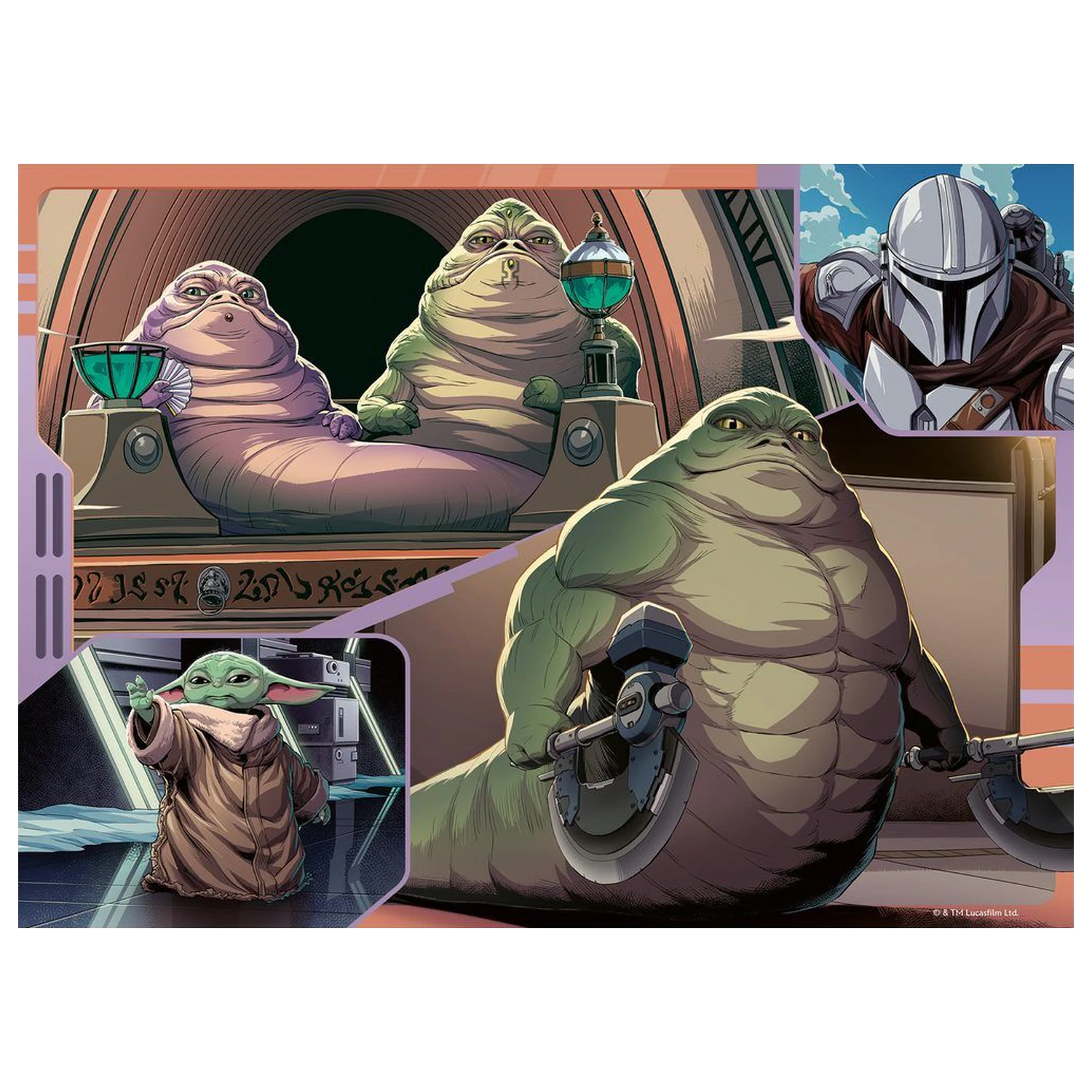 Star Wars The Mandalorian & Grogu puzzle 4x100 de piese poza produsului