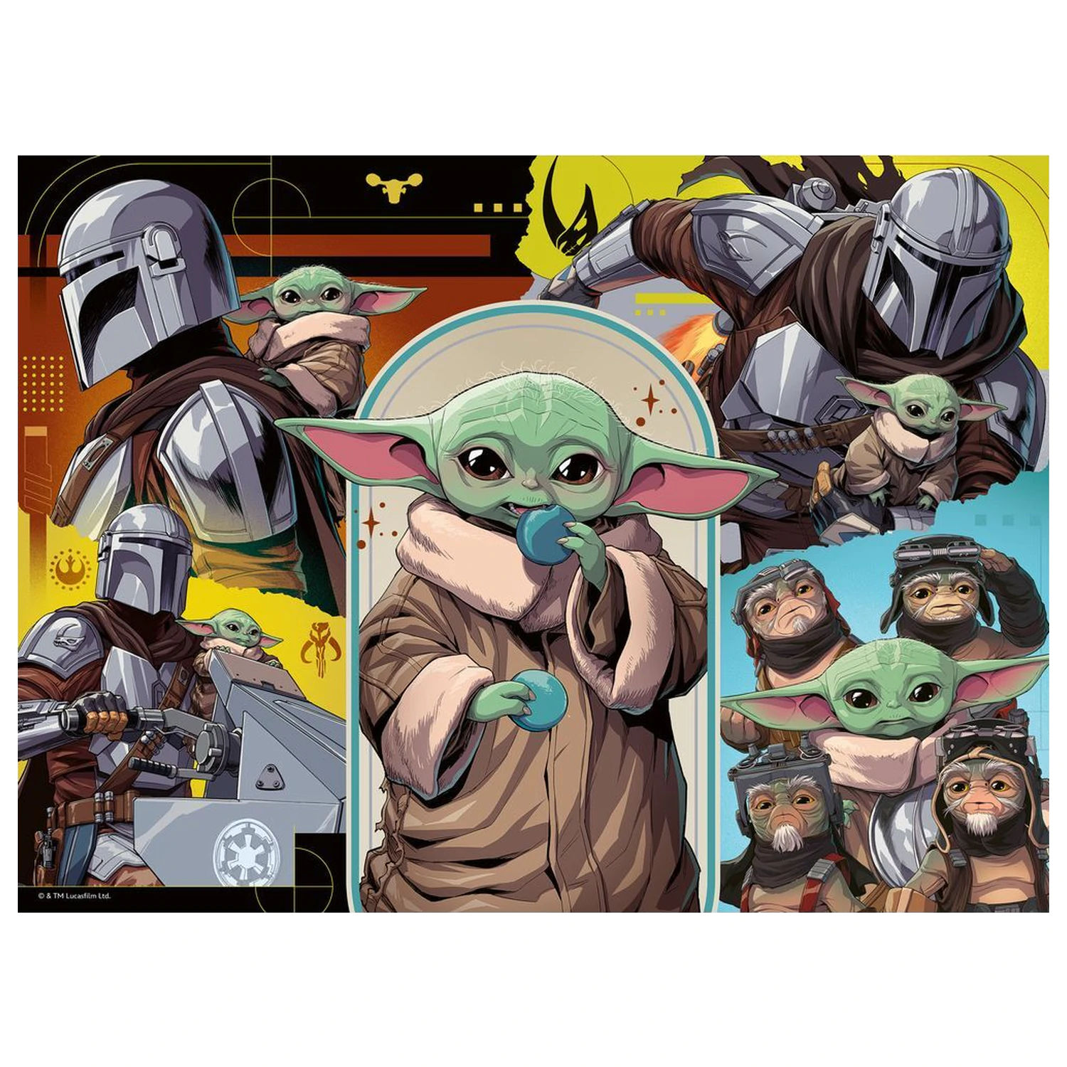 Star Wars The Mandalorian & Grogu puzzle XXL 100 piese poza produsului
