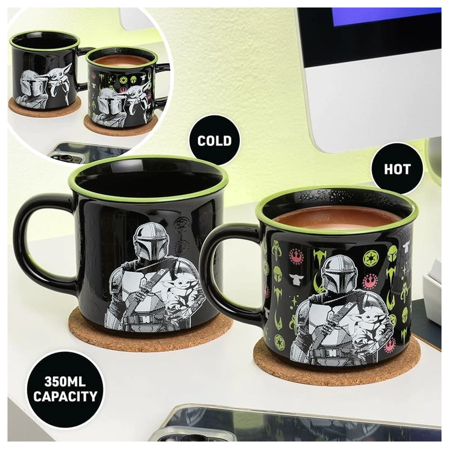 Star Wars: The Mandalorian Heat Change Mug Mandalorian si Grogu poza produsului