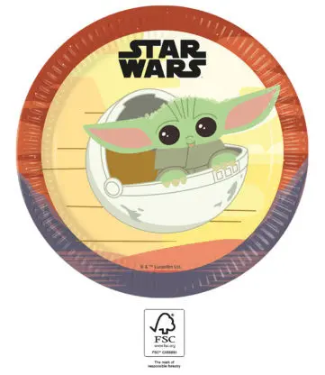 Star Wars The Mandalorian Farfurii de Hârtie 8 bucăți 23 cm FSC poza produsului