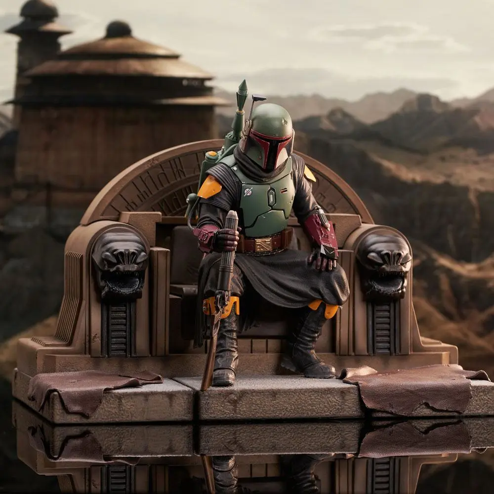 Star Wars: The Mandalorian Premier Collection Statuie 1/7 Boba Fett on Throne 24 cm poza produsului