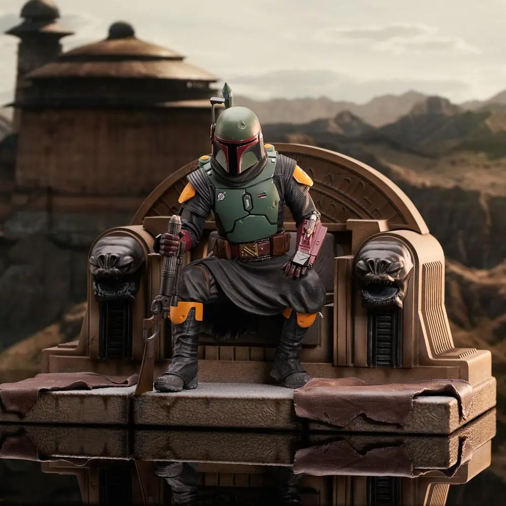 Star Wars: The Mandalorian Premier Collection Statuie 1/7 Boba Fett on Throne 24 cm poza produsului