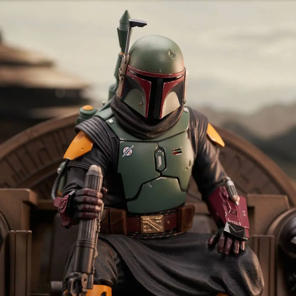 Star Wars: The Mandalorian Premier Collection Statuie 1/7 Boba Fett on Throne 24 cm poza produsului