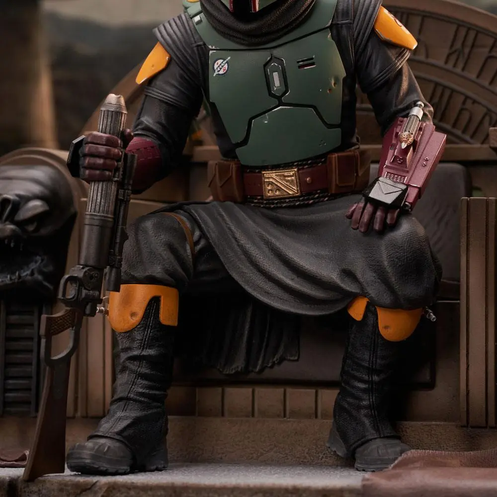 Star Wars: The Mandalorian Premier Collection Statuie 1/7 Boba Fett on Throne 24 cm poza produsului