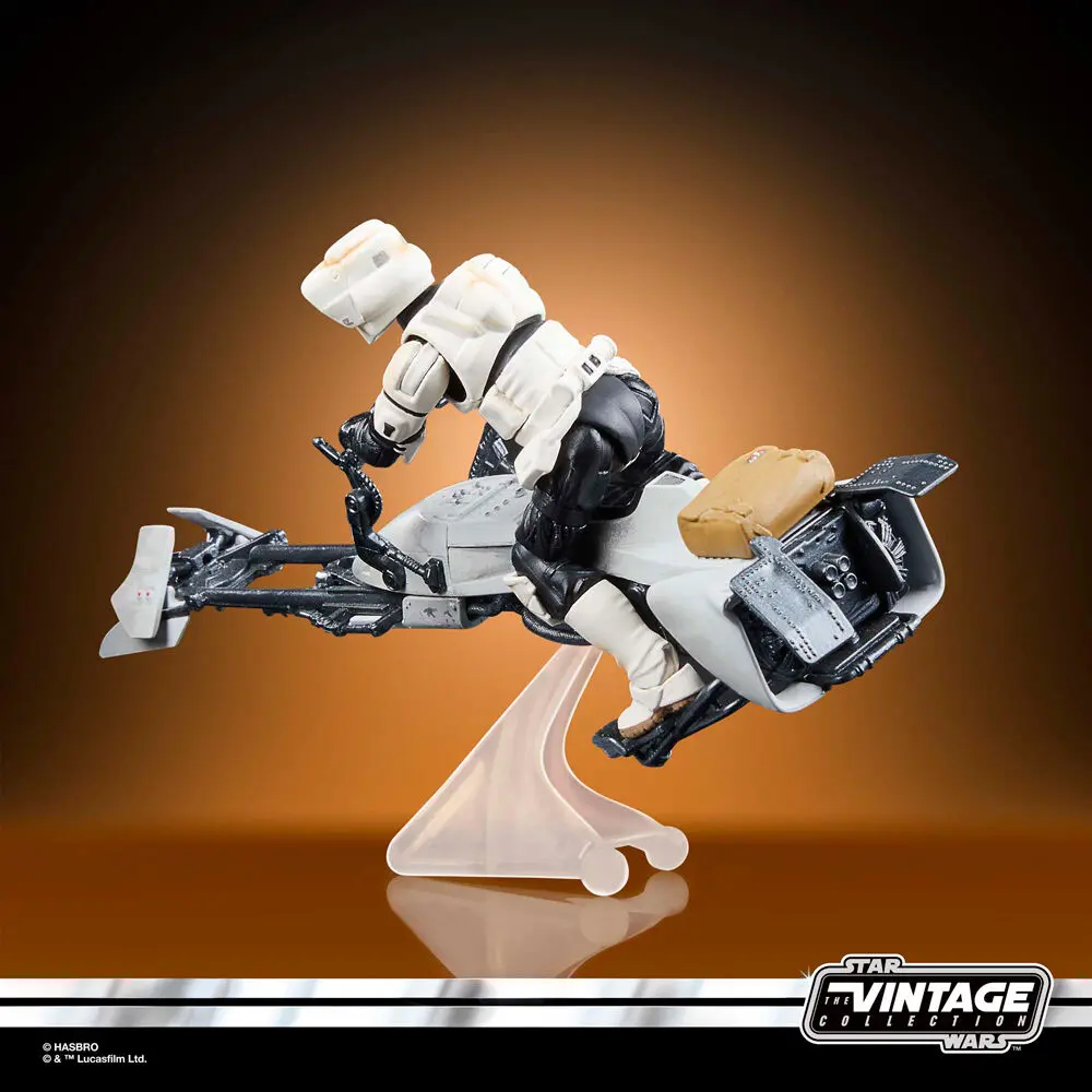 Star Wars: The Mandalorian Vintage Collection Vehicul cu Figurine Motocicletă Speeder cu Scout Trooper & Grogu poza produsului