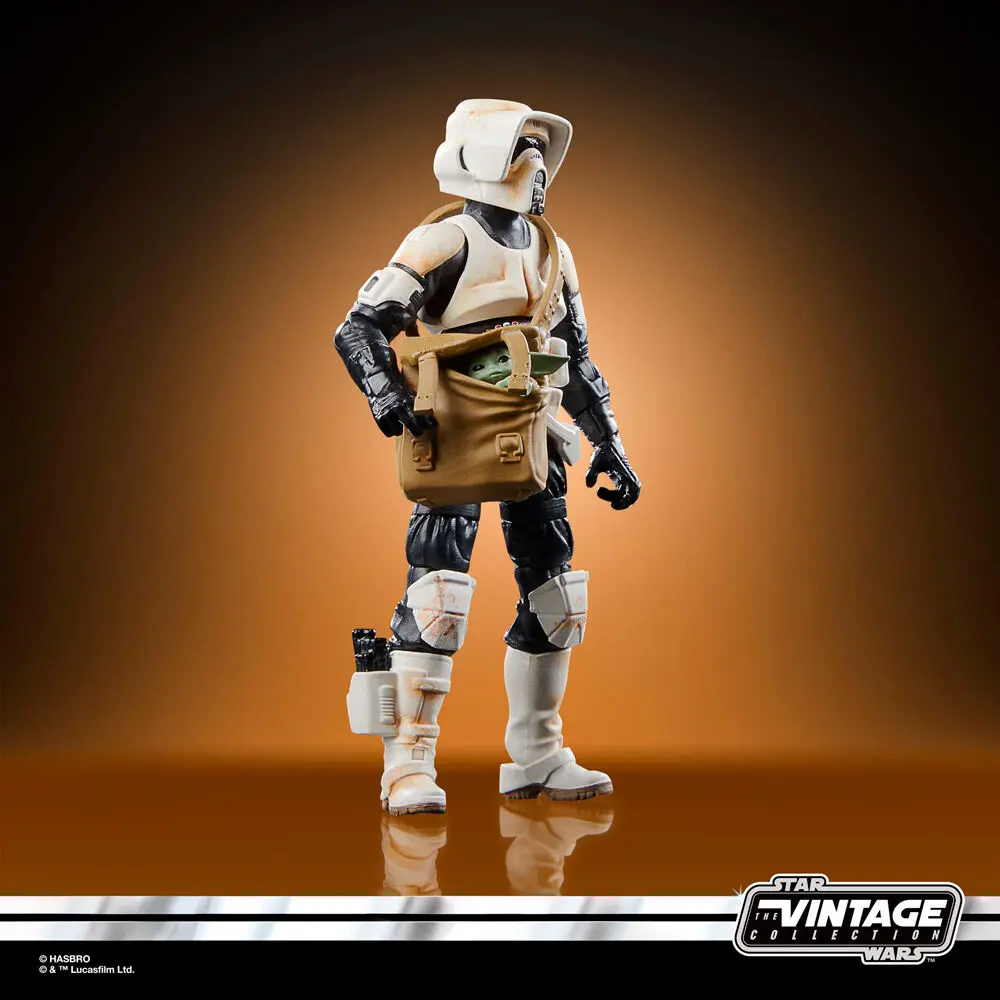 Star Wars: The Mandalorian Vintage Collection Vehicul cu Figurine Motocicletă Speeder cu Scout Trooper & Grogu poza produsului