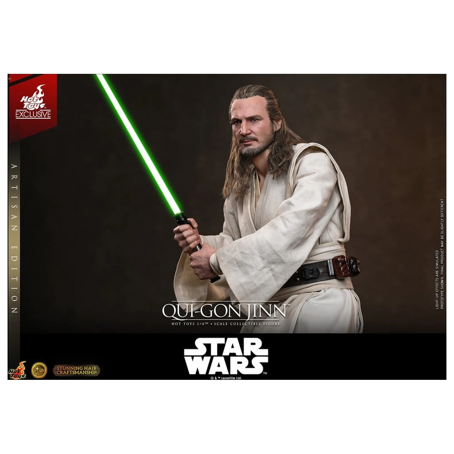 Star Wars: The Phantom Menace Movie Masterpiece Figurina de actiune 1/6 Qui-Gon Jinn (Artisan Edition) Hot Toys Exclusive 32 cm poza produsului
