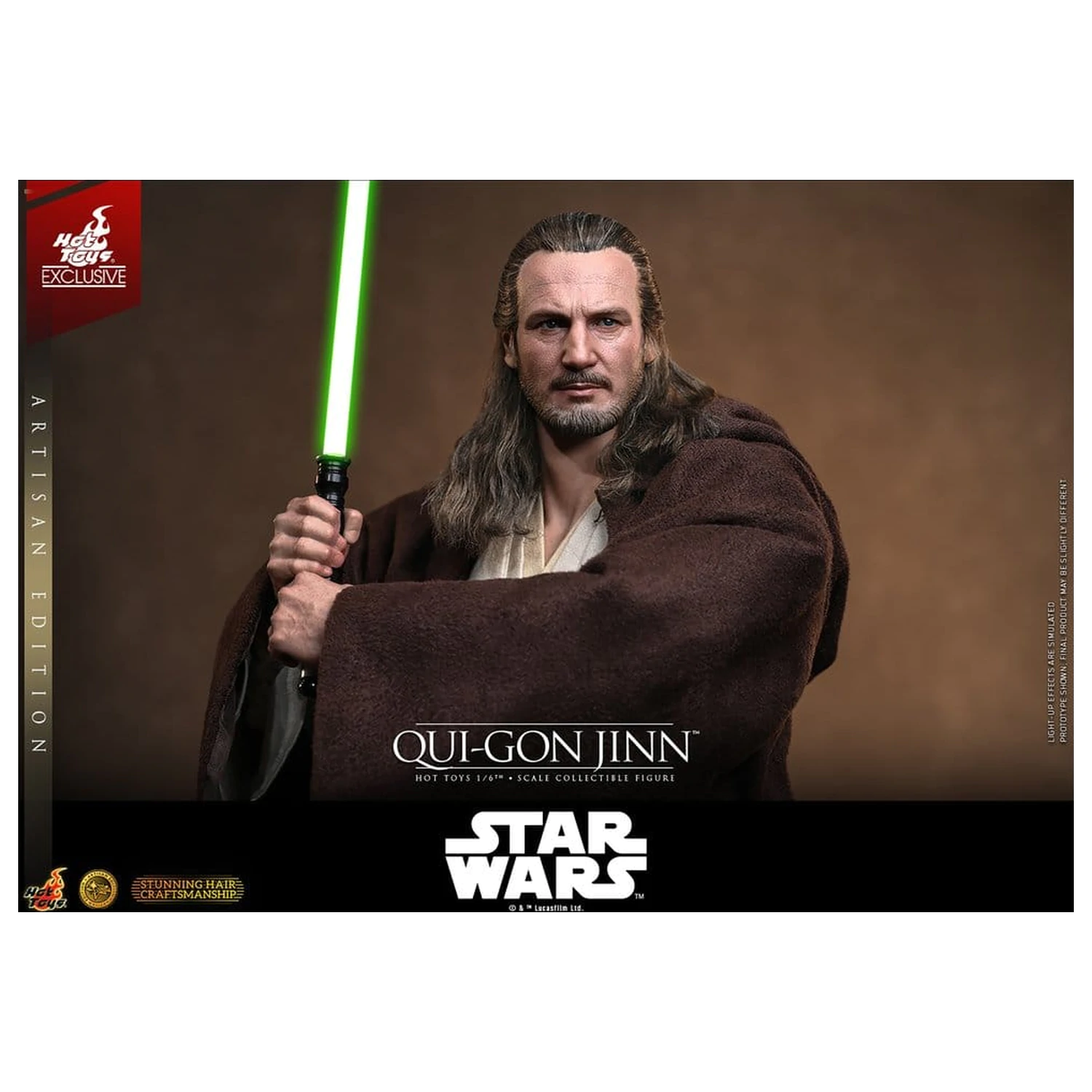 Star Wars: The Phantom Menace Movie Masterpiece Figurina de actiune 1/6 Qui-Gon Jinn (Artisan Edition) Hot Toys Exclusive 32 cm poza produsului