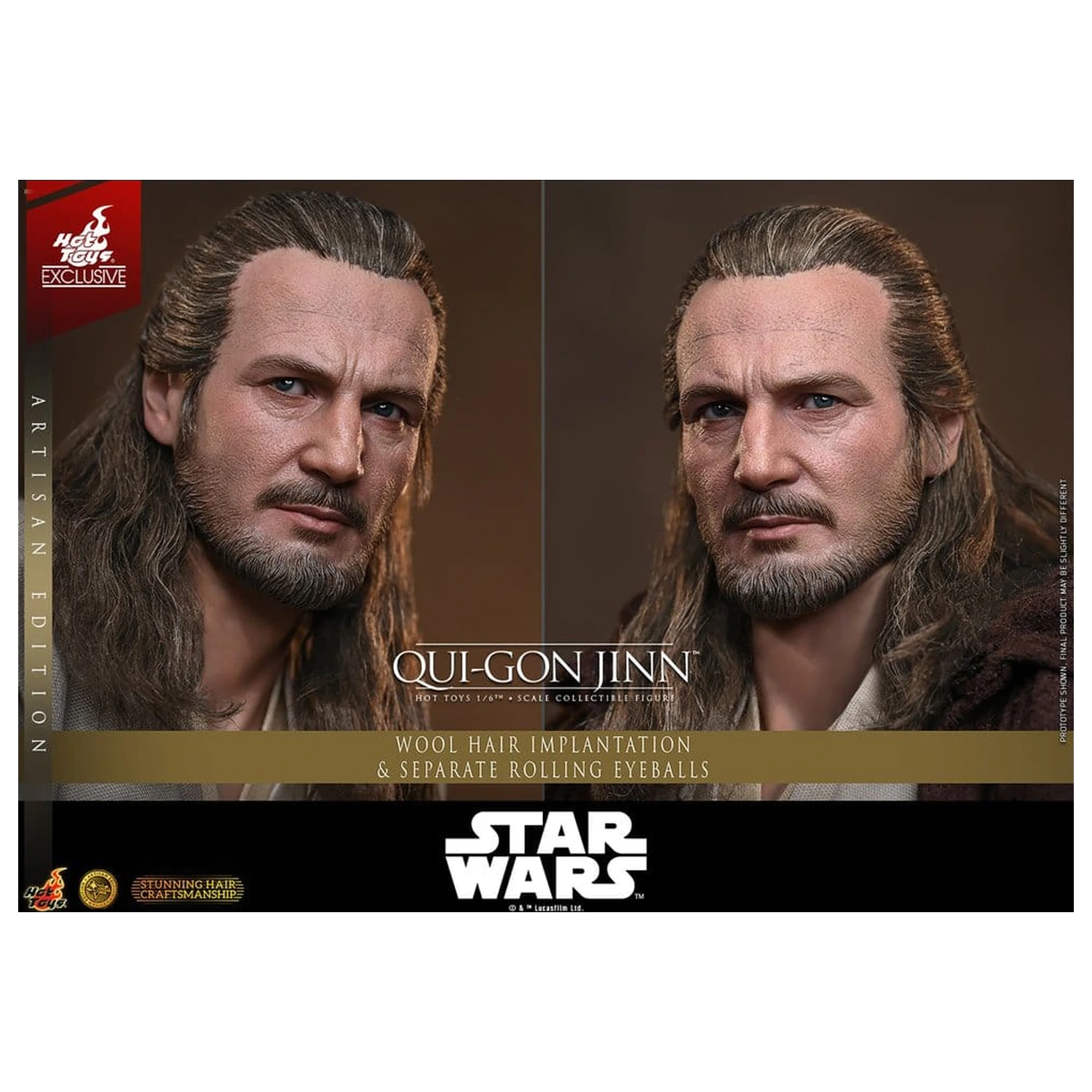 Star Wars: The Phantom Menace Movie Masterpiece Figurina de actiune 1/6 Qui-Gon Jinn (Artisan Edition) Hot Toys Exclusive 32 cm poza produsului