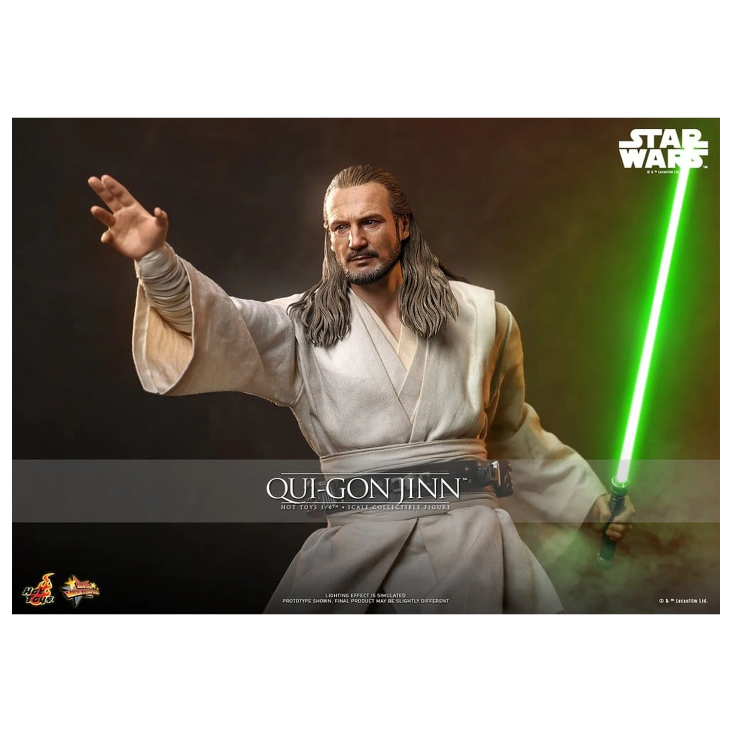 Star Wars: The Phantom Menace Movie Masterpiece Figurina de actiune 1/6 Qui-Gon Jinn (Artisan Edition) Hot Toys Exclusive 32 cm poza produsului