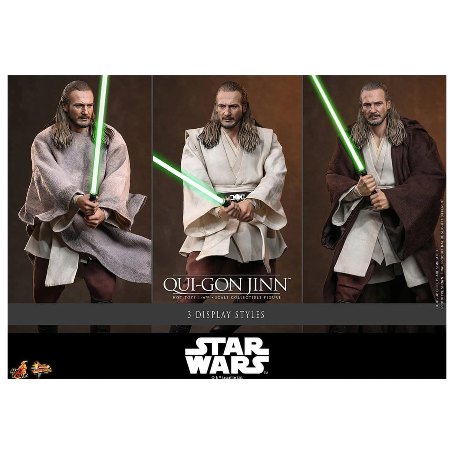 Star Wars: The Phantom Menace Movie Masterpiece Figurina de actiune 1/6 Qui-Gon Jinn (Artisan Edition) Hot Toys Exclusive 32 cm poza produsului