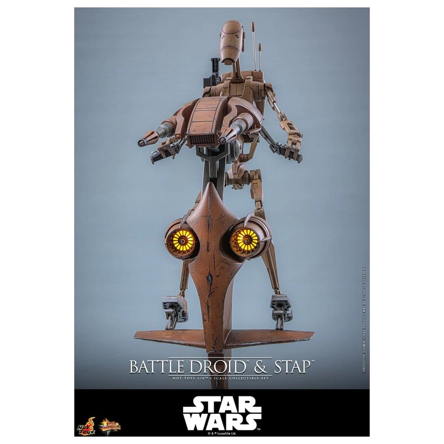 Star Wars: The Phantom Menace Movie Masterpiece Set de figurine de acțiune 1/6 Battle Droid si STAP 32 cm poza produsului
