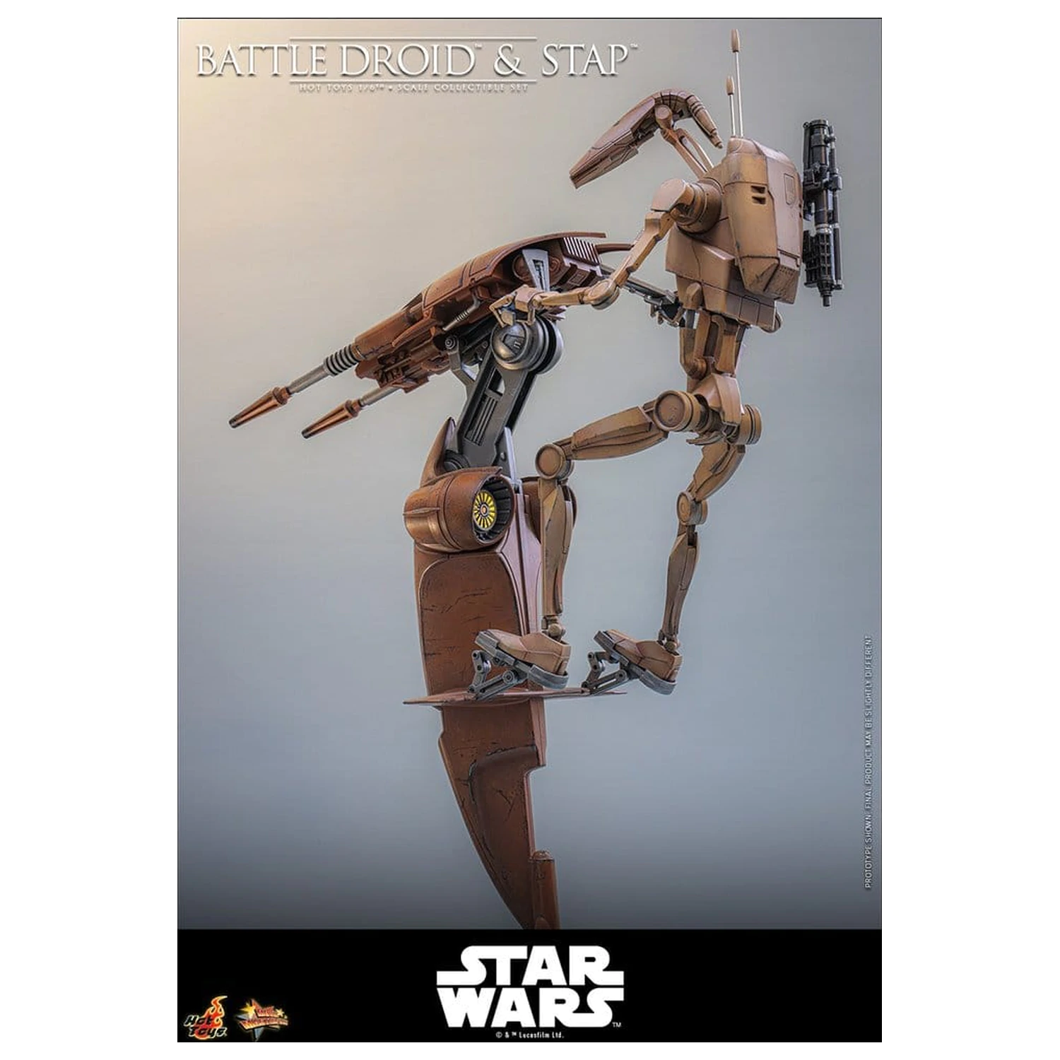 Star Wars: The Phantom Menace Movie Masterpiece Set de figurine de acțiune 1/6 Battle Droid si STAP 32 cm poza produsului