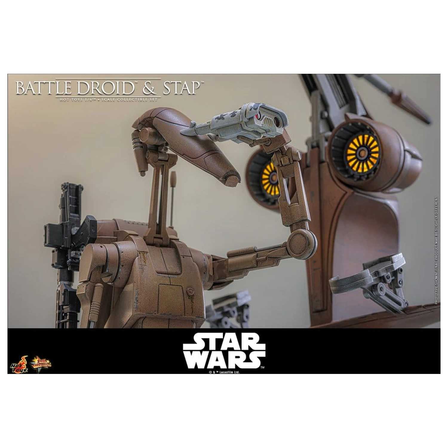 Star Wars: The Phantom Menace Movie Masterpiece Set de figurine de acțiune 1/6 Battle Droid si STAP 32 cm poza produsului