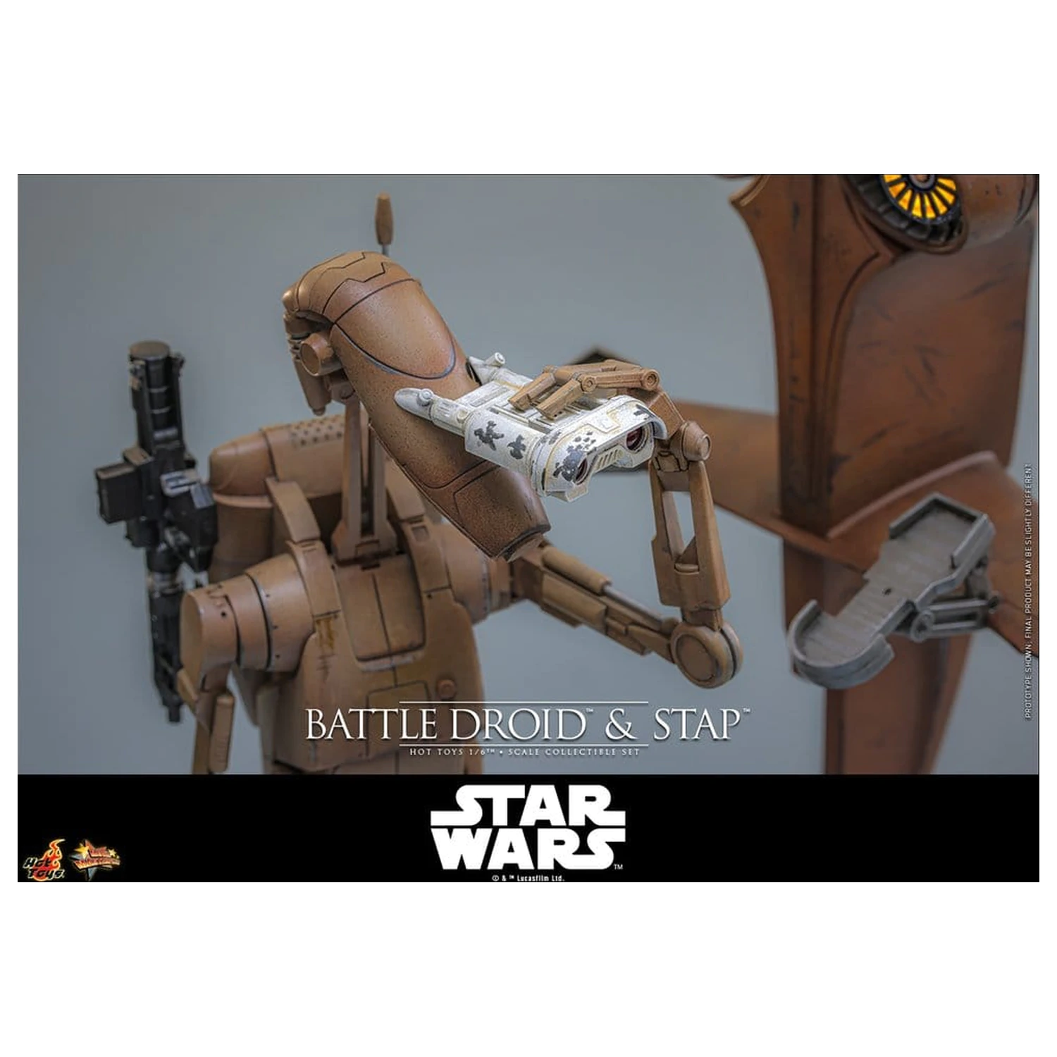 Star Wars: The Phantom Menace Movie Masterpiece Set de figurine de acțiune 1/6 Battle Droid si STAP 32 cm poza produsului