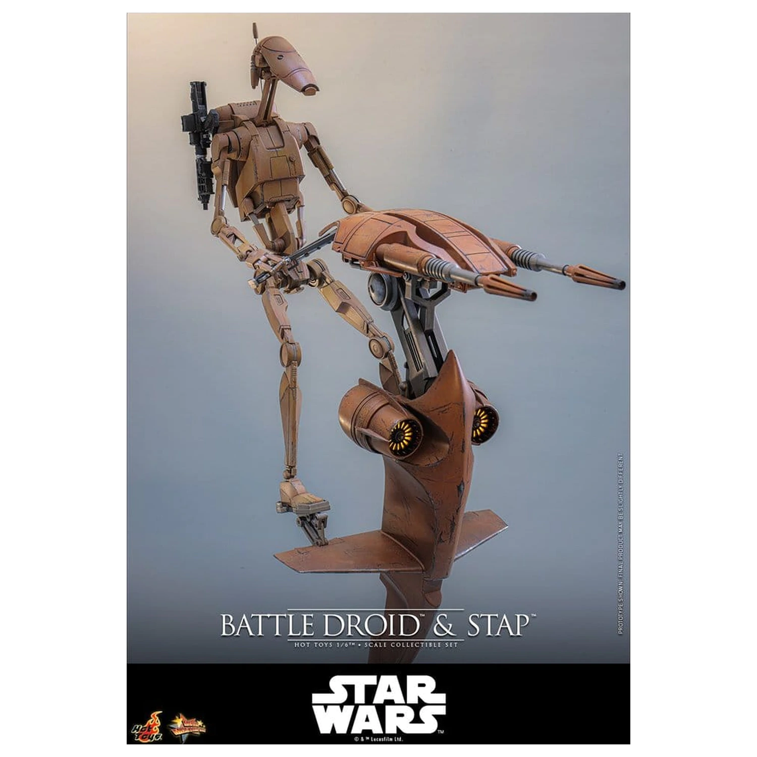 Star Wars: The Phantom Menace Movie Masterpiece Set de figurine de acțiune 1/6 Battle Droid si STAP 32 cm poza produsului