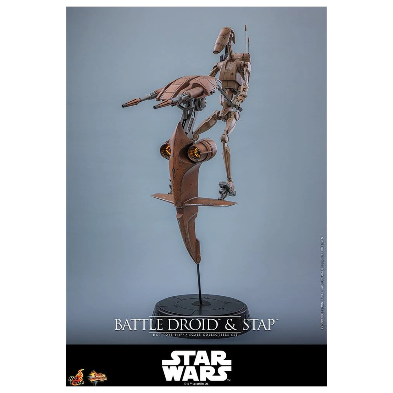Star Wars: The Phantom Menace Movie Masterpiece Set de figurine de acțiune 1/6 Battle Droid si STAP 32 cm poza produsului