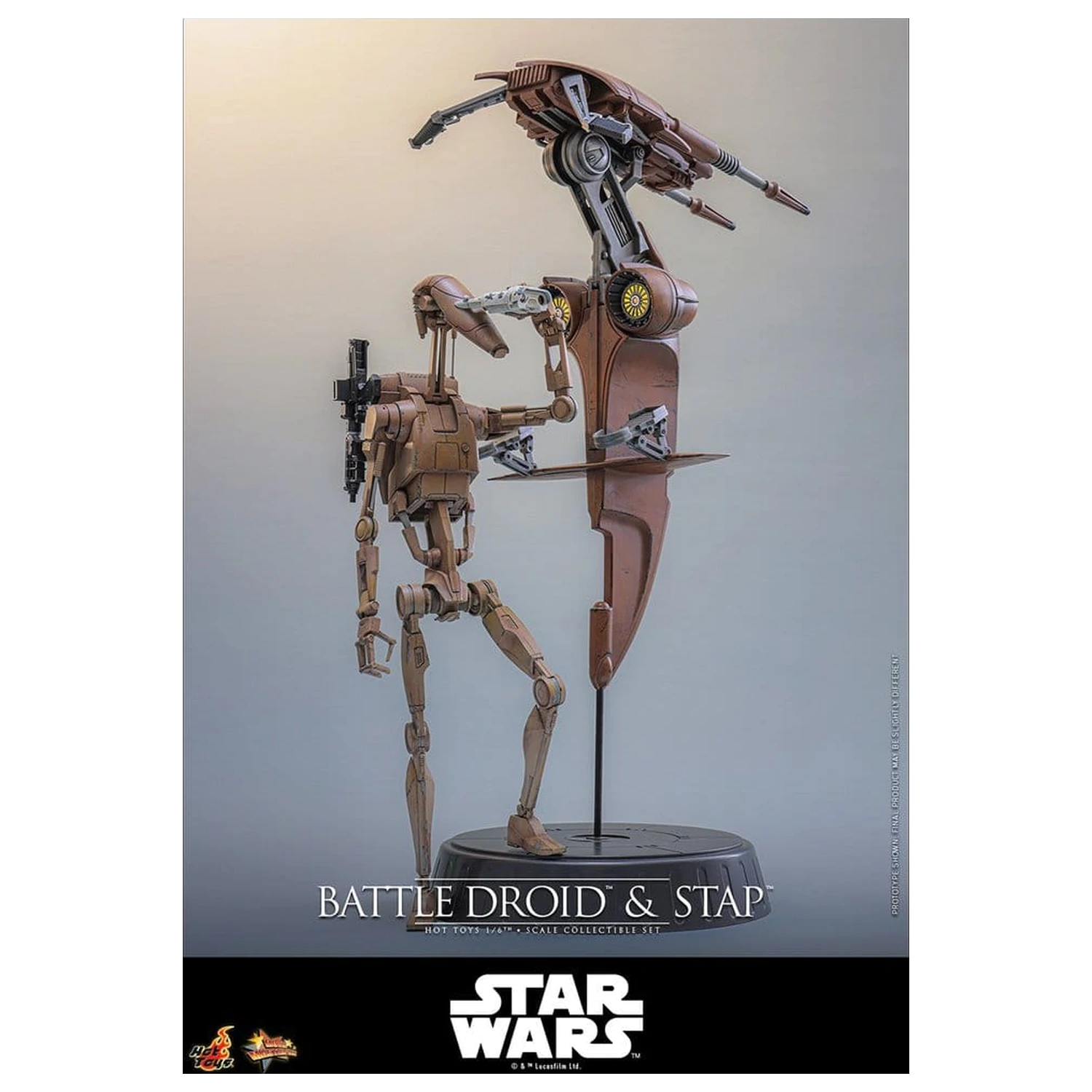 Star Wars: The Phantom Menace Movie Masterpiece Set de figurine de acțiune 1/6 Battle Droid si STAP 32 cm poza produsului