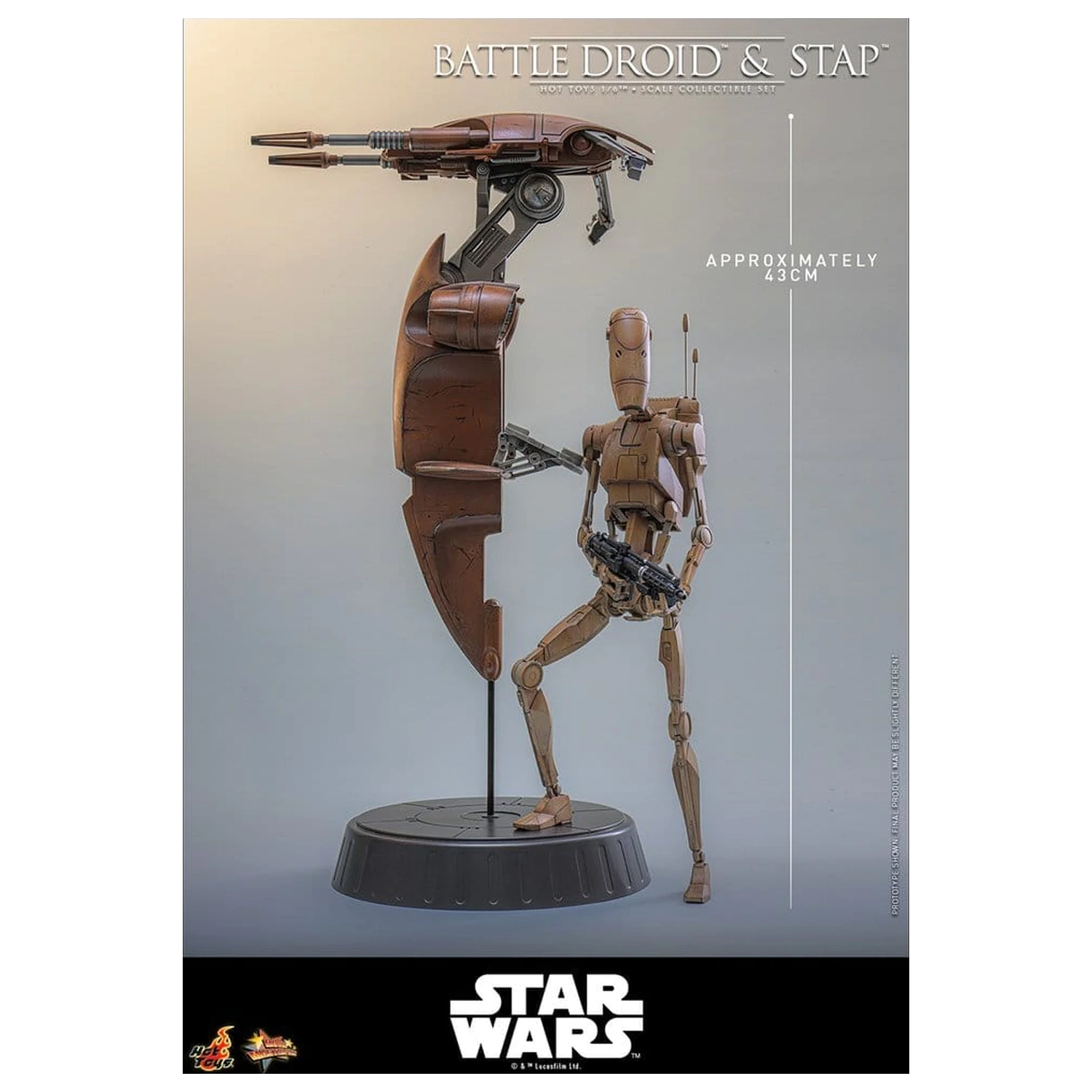 Star Wars: The Phantom Menace Movie Masterpiece Set de figurine de acțiune 1/6 Battle Droid si STAP 32 cm poza produsului