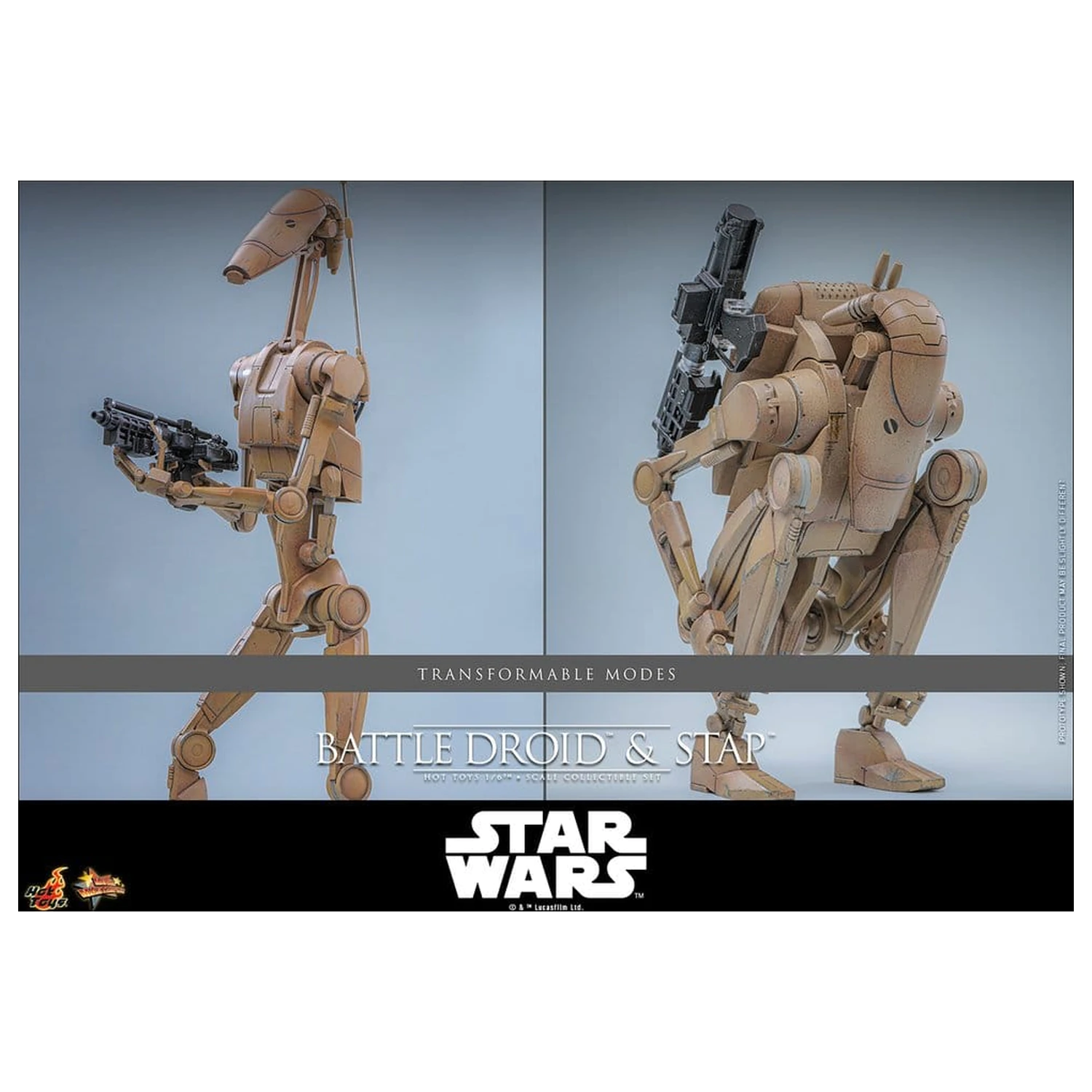 Star Wars: The Phantom Menace Movie Masterpiece Set de figurine de acțiune 1/6 Battle Droid si STAP 32 cm poza produsului