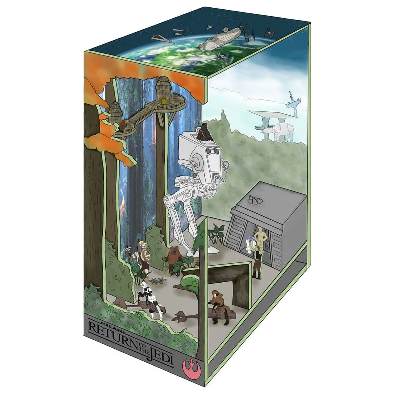 Star Wars Tiny Adventures Book Nook Mini Diorama Battle of Endor 23 cm poza produsului