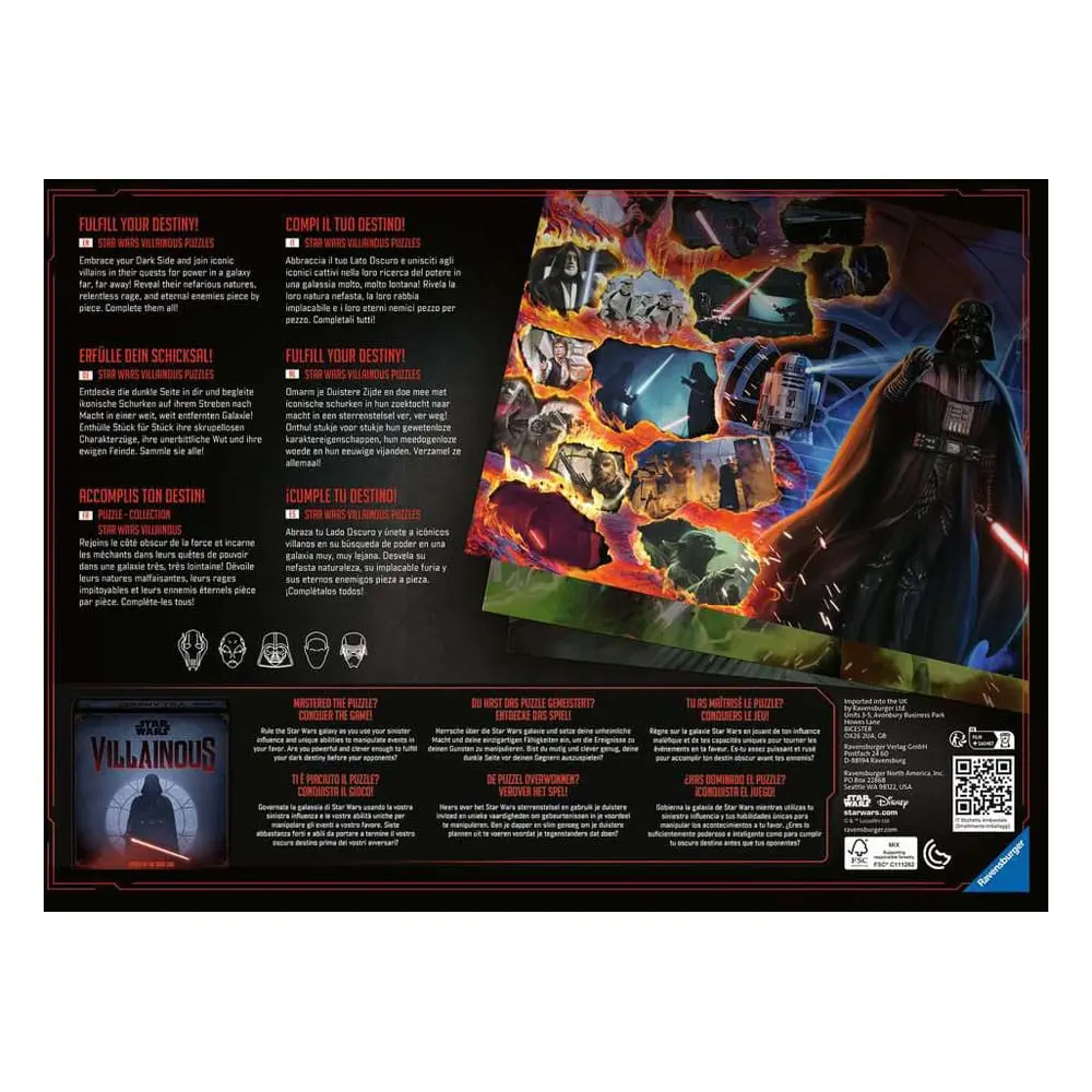 Star Wars Villainous Puzzle Jigsaw Darth Vader (1000 piese) poza produsului