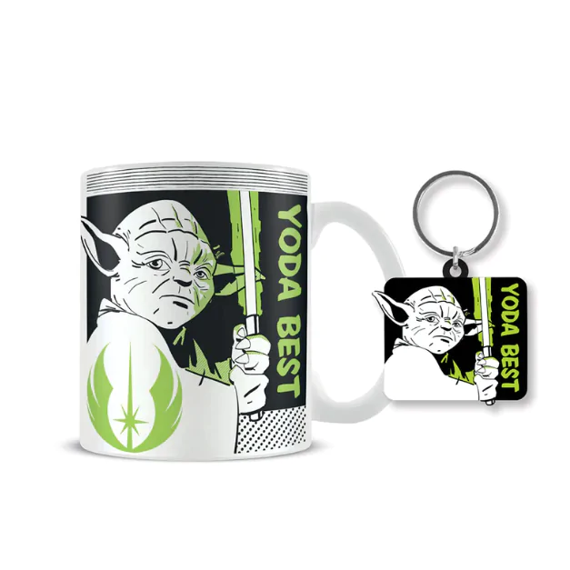 Set cană Star Wars Yoda Best + breloc poza produsului