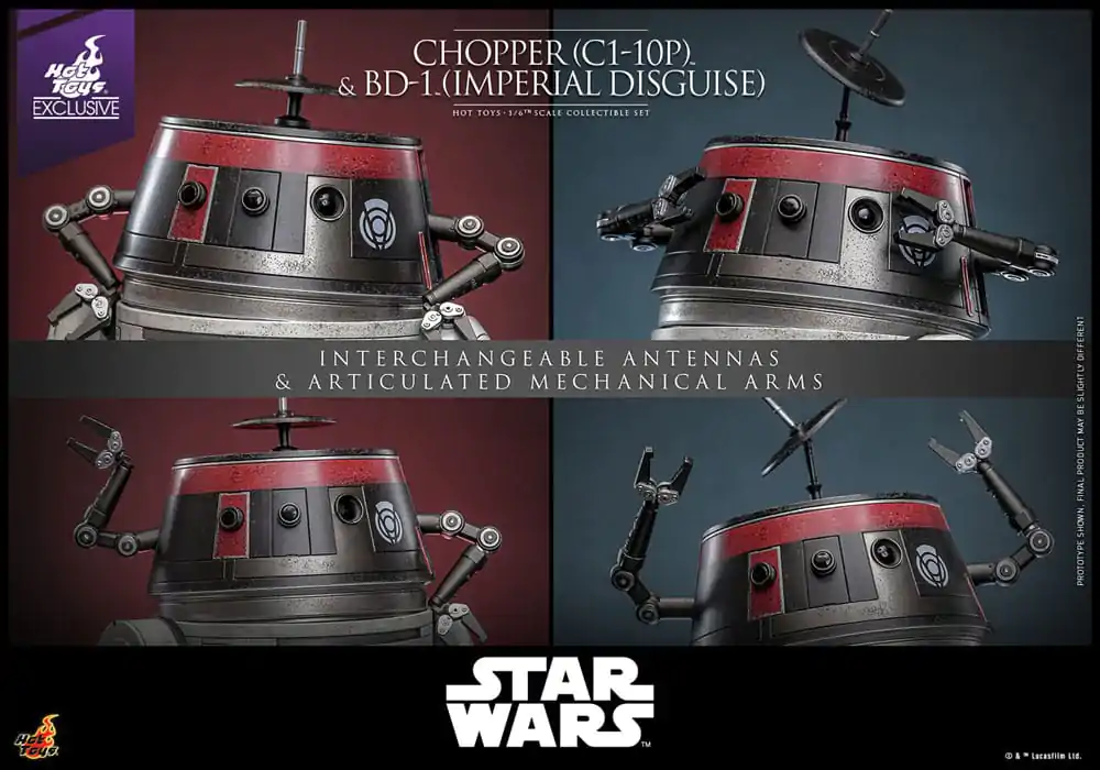 Star Wars Set de figurine de actiune 1/6 Chopper (C1-10P™) & BD-1™ (Imperial Disguise) 18 cm & 8 cm poza produsului
