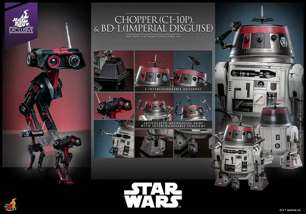 Star Wars Set de figurine de actiune 1/6 Chopper (C1-10P™) & BD-1™ (Imperial Disguise) 18 cm & 8 cm poza produsului
