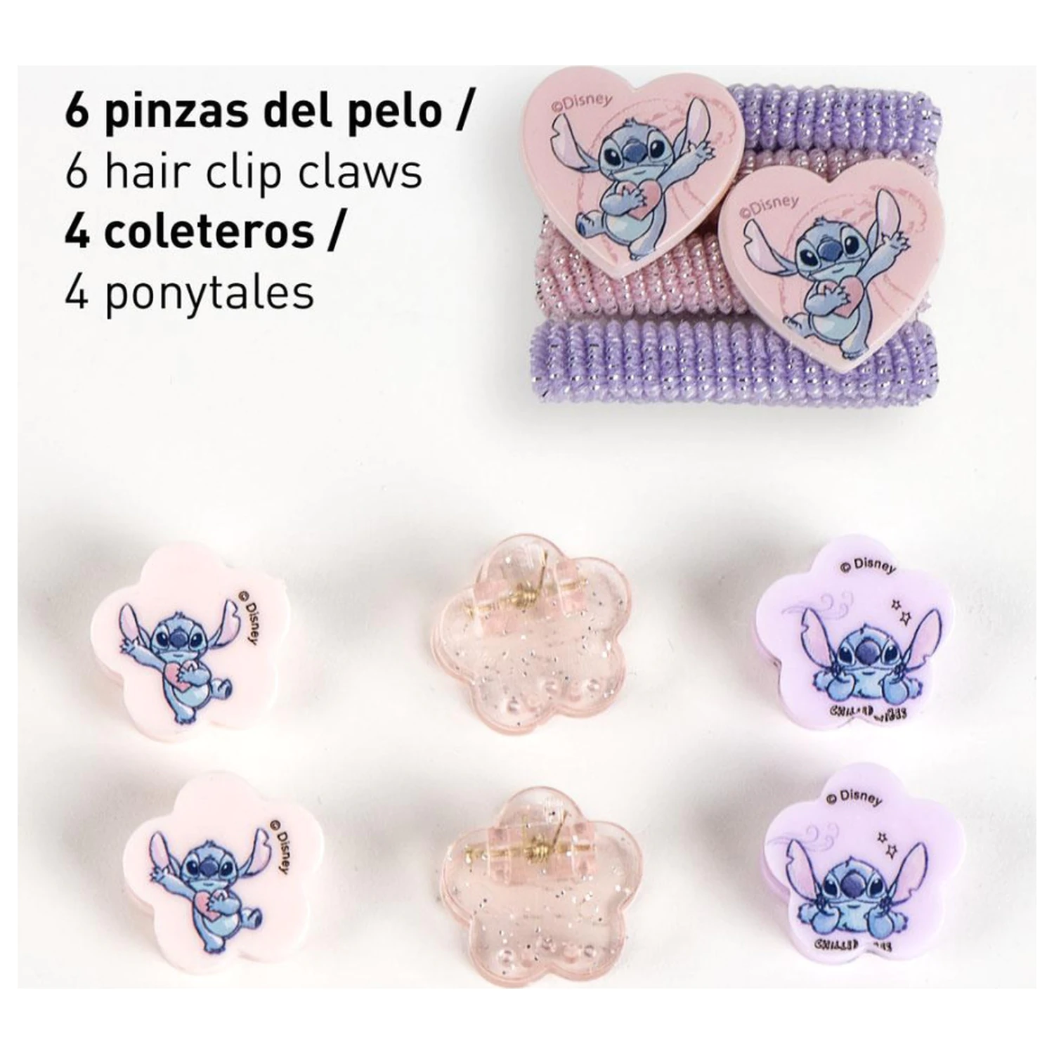 Stitch Alien Heart Hair Clip, Set Elastic Par in Cutie poza produsului
