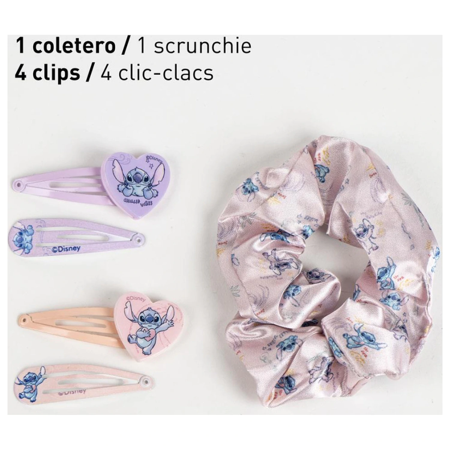 Set agrafa de par si elastic de par Stitch Alien Love in cutie poza produsului