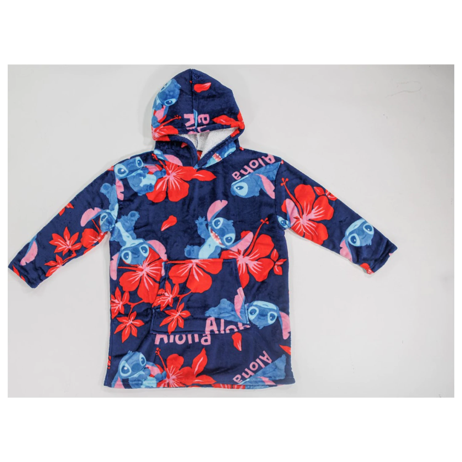 Stitch Aloha Adult Wearable Plush Pătură Fleece Poncho poza produsului