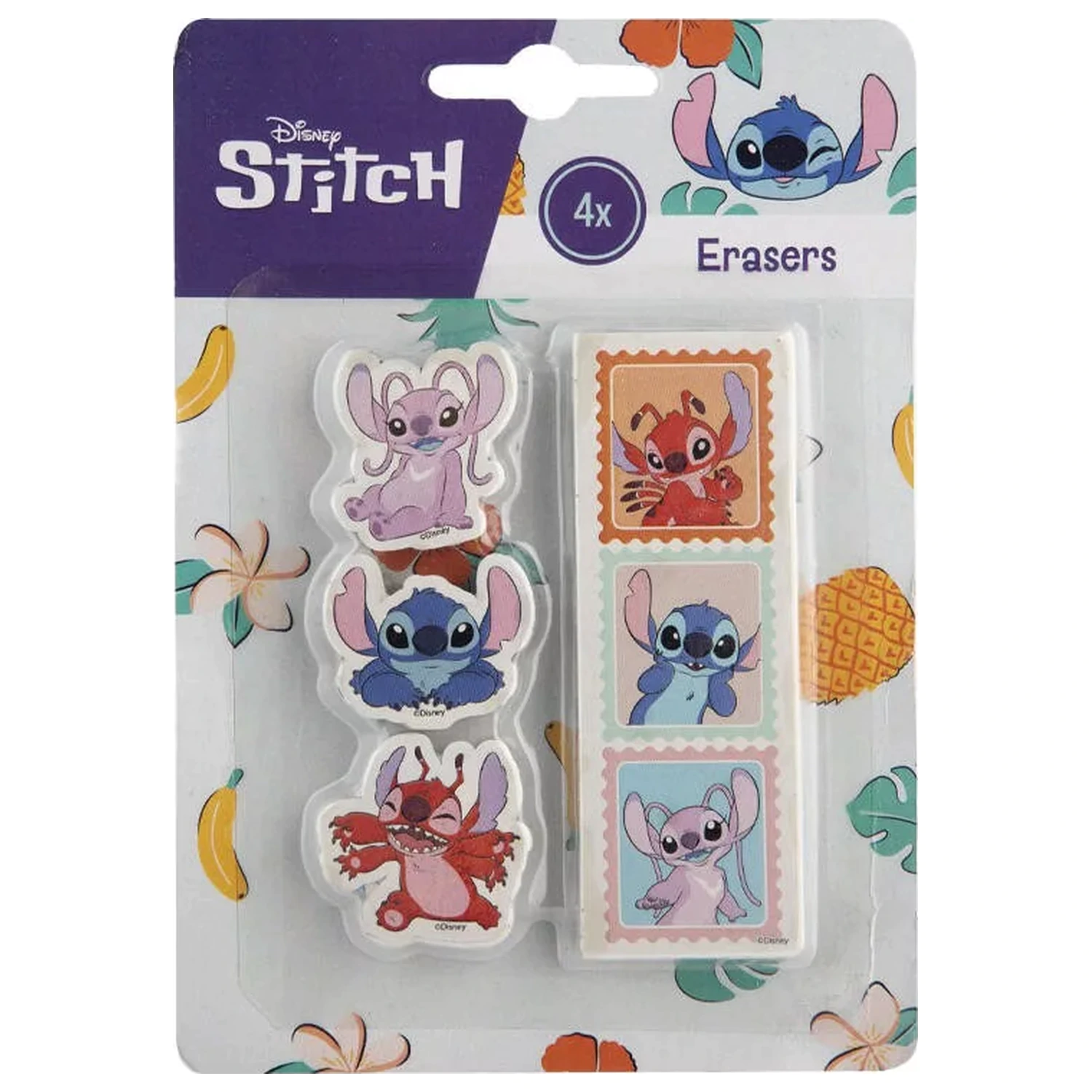 Set de 4 bucati radiere in forma de Stitch Aloha poza produsului