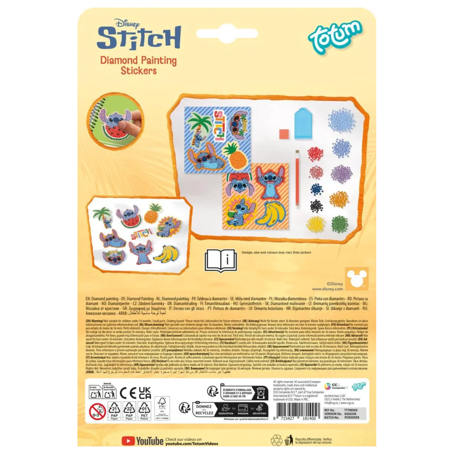 Lilo & Stitch Aloha Diamond Painting Set autocolante din 9 piese poza produsului