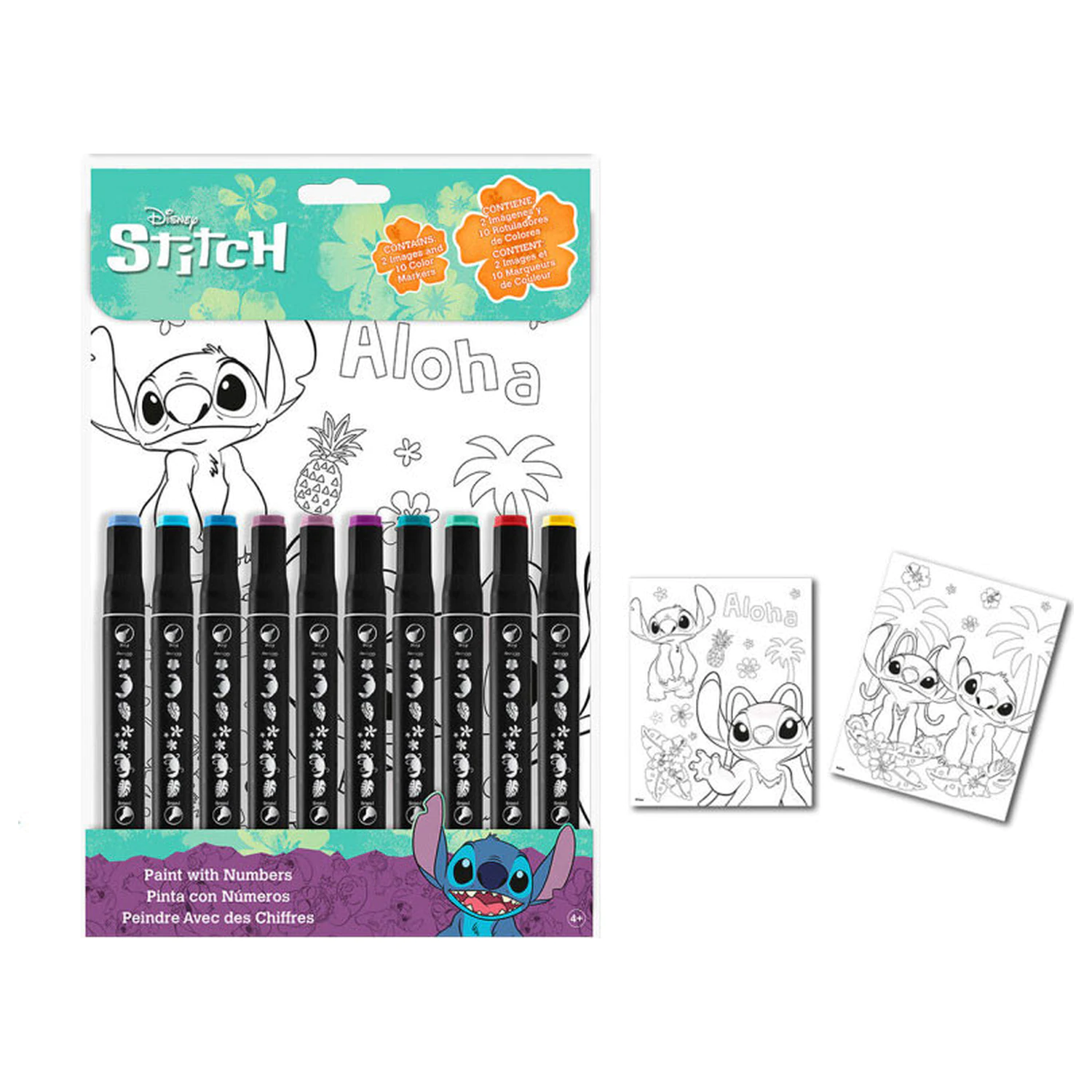 Lilo and Stitch Aloha carte de colorat cu numere poza produsului