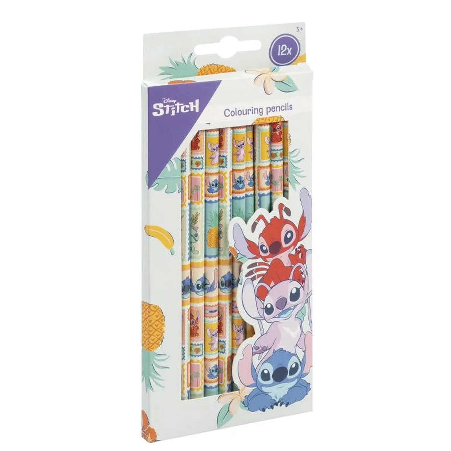 Set de creioane colorate Stitch Aloha, 12 bucati poza produsului